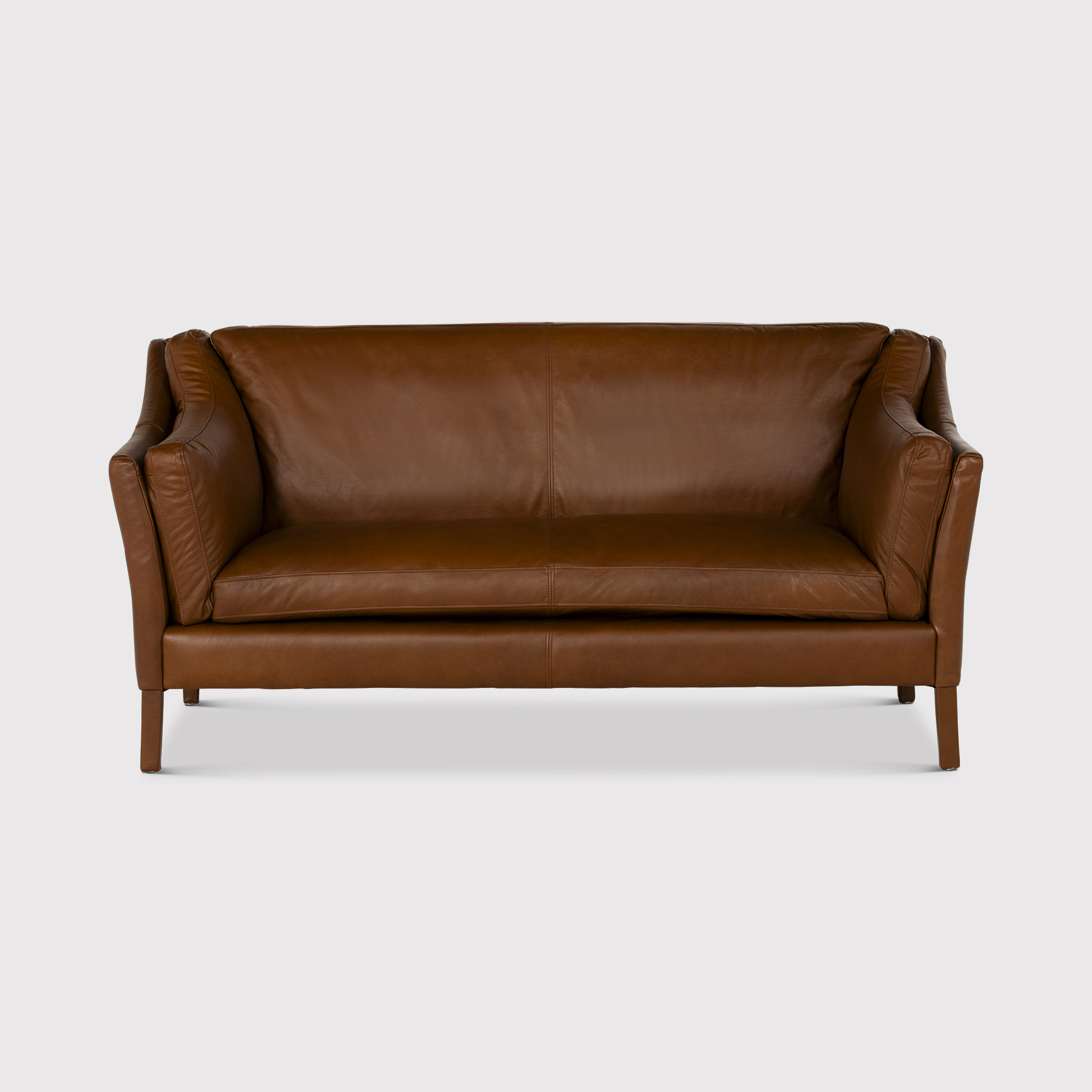 Portobello High Back 3 Seater Sofa, Brown Leather | Barker & Stonehouse