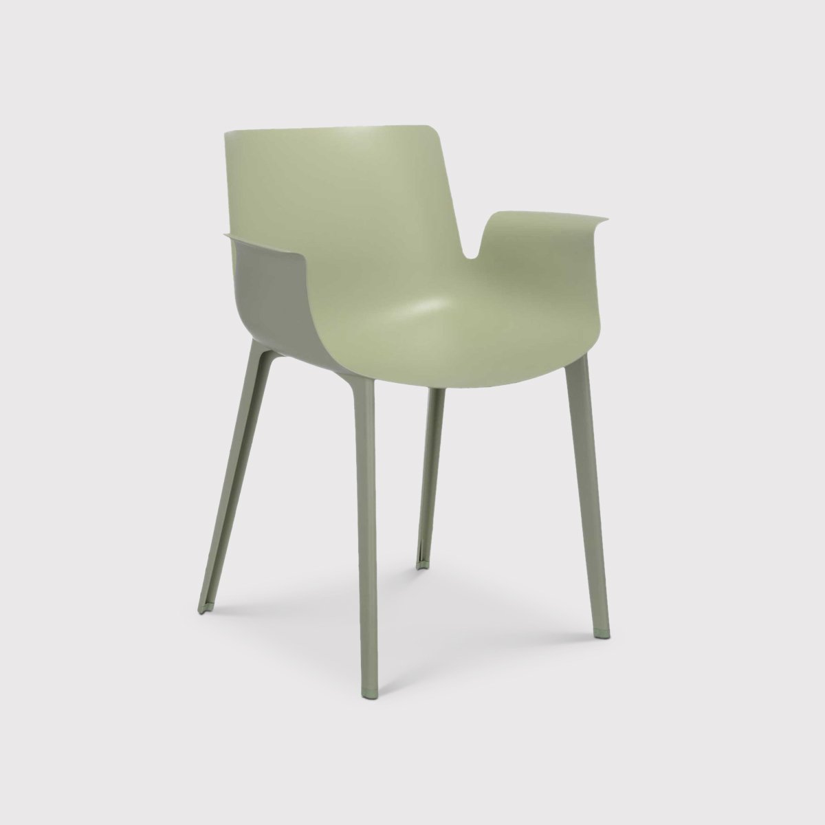Kartell Piuma Dining Dining Chair With Arms, Green | Barker & Stonehouse