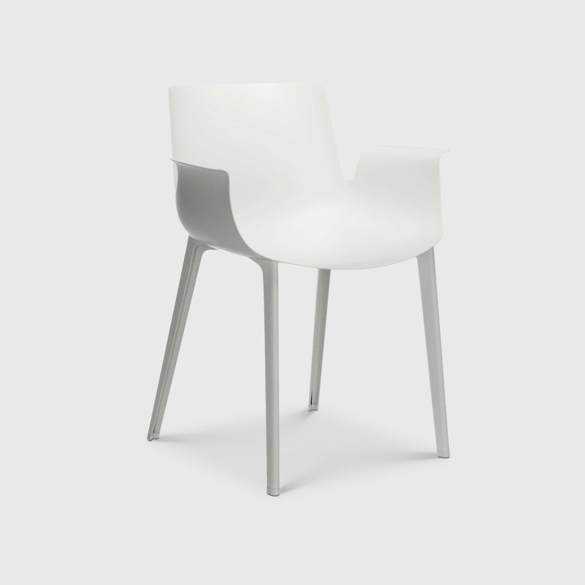 Kartell Piuma Dining Dining Chair With Arms, White | Barker & Stonehouse