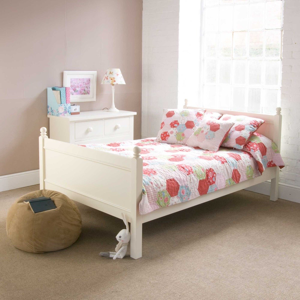 Pippin Small Double Bed, White Wood | Barker & Stonehouse