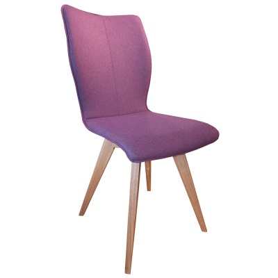 Poppy Dining Chair With Oak Legs, Purple | Barker & Stonehouse