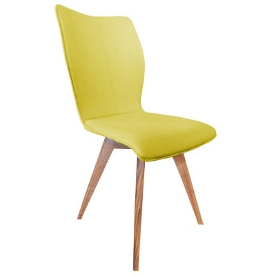Poppy Dining Chair With Oak Legs, Yellow | Barker & Stonehouse