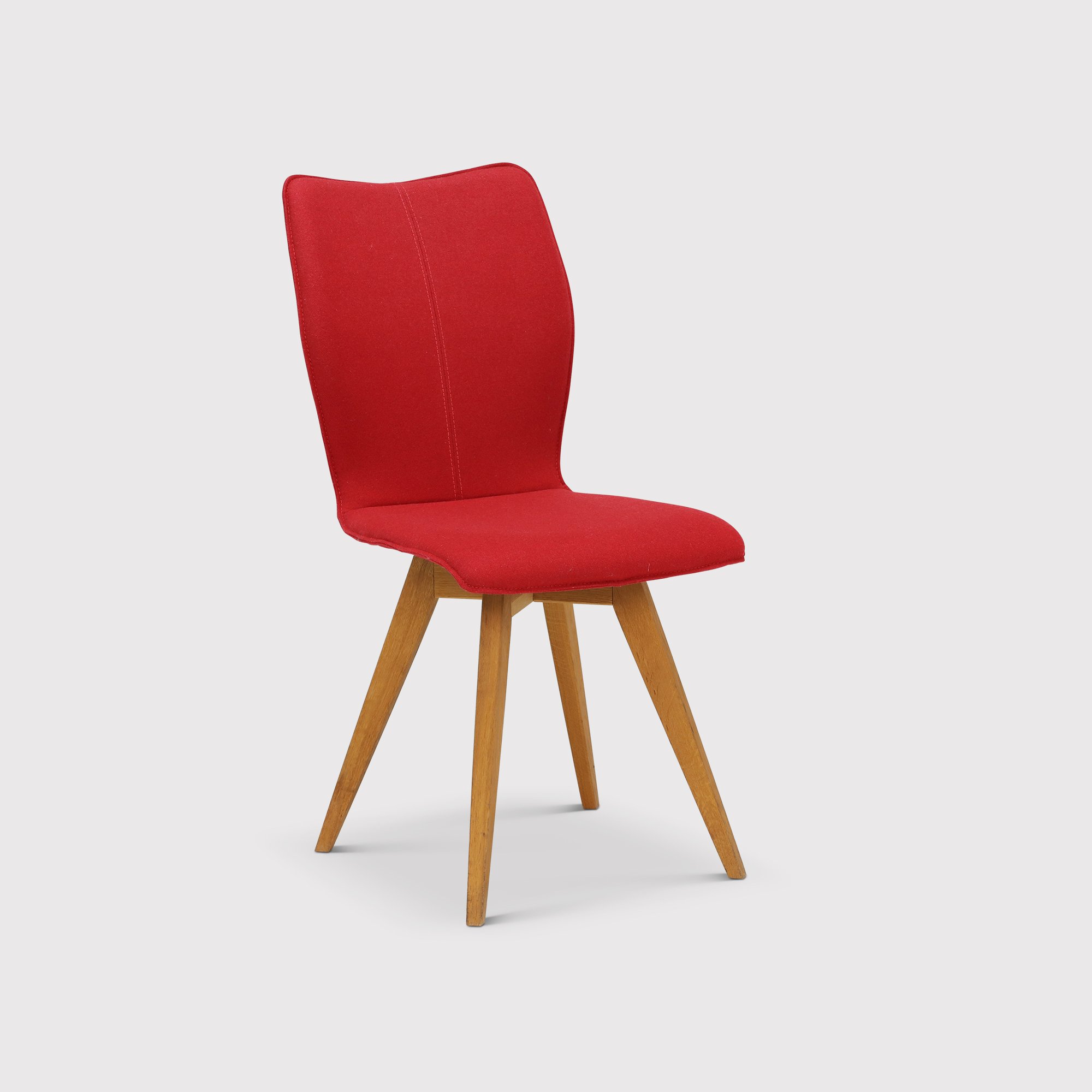 Poppy Dining Chair With Oak Legs, Red | Barker & Stonehouse