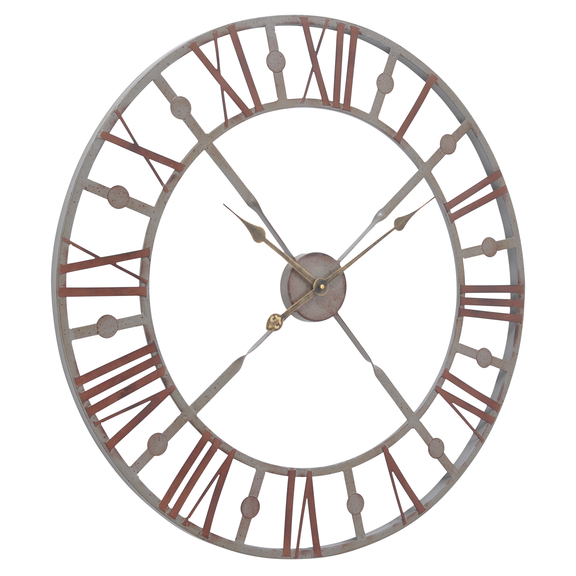 Rustic Grey Wall Clock, Round Metal | Barker & Stonehouse