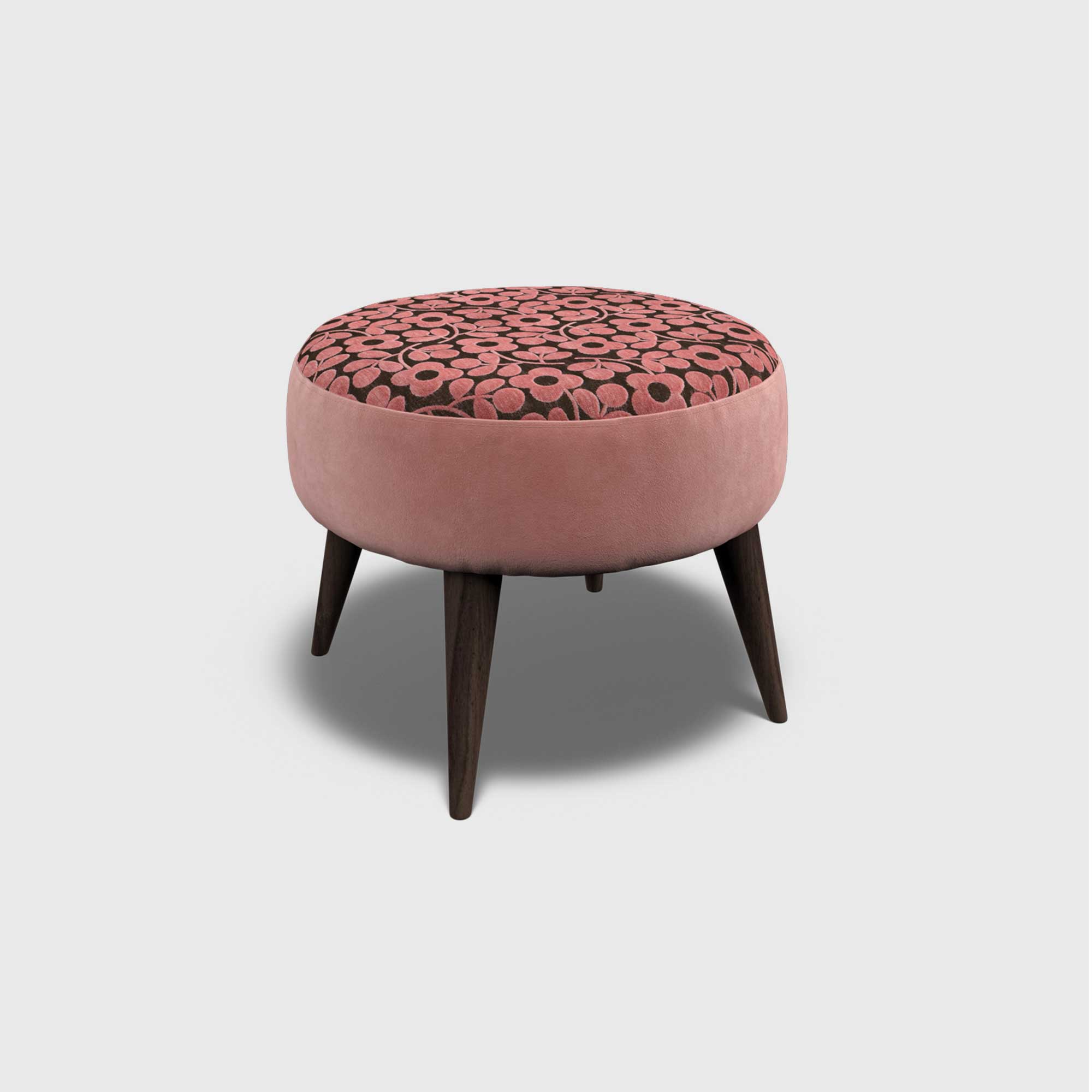 Orla Kiely Roundwood Footstool, Pink Fabric | Barker & Stonehouse