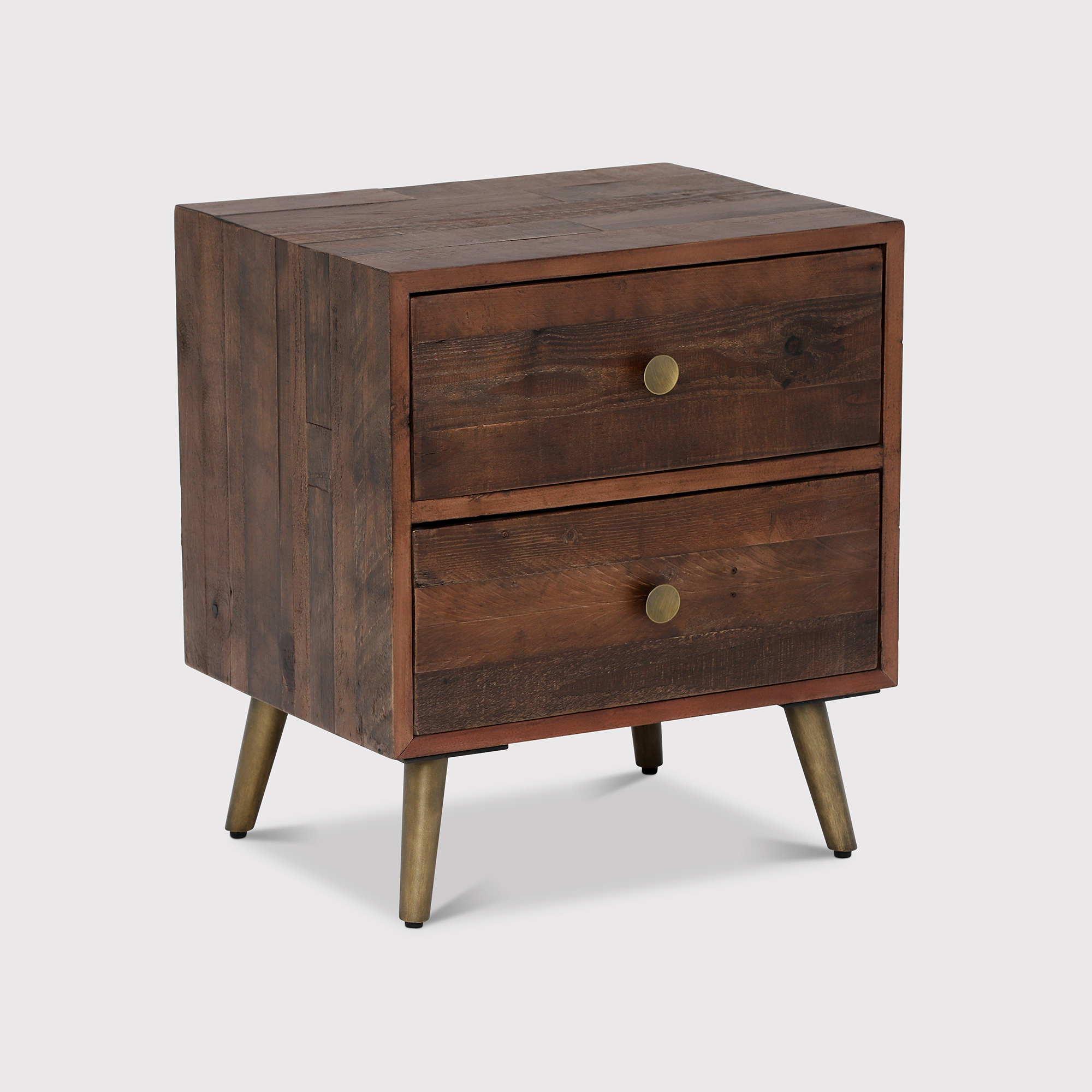 Modi Bedside Cabinet 2 Drawers, Brown | Barker & Stonehouse