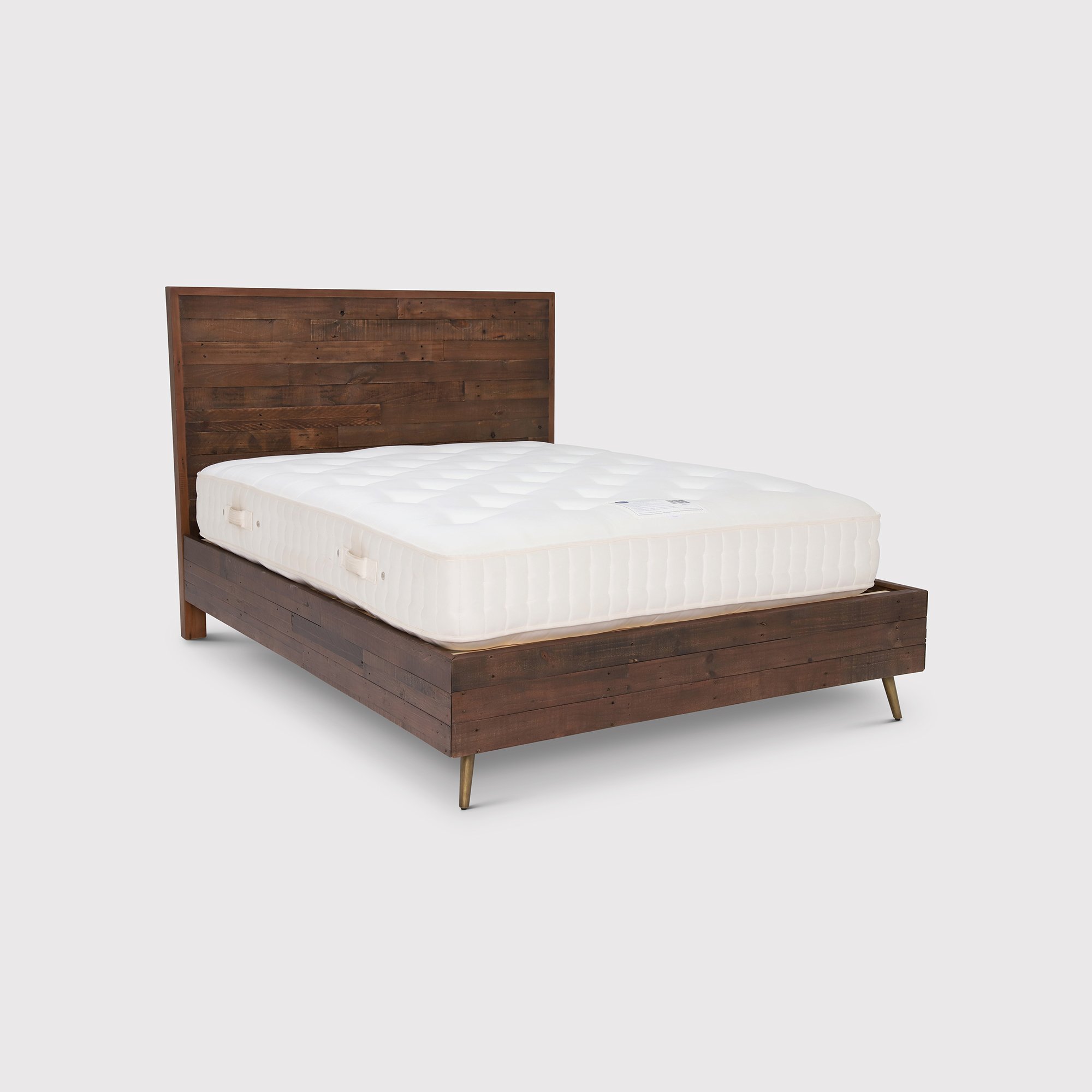 Modi Double Bedframe to fit mattress size 135cm x 190cm, Brown | Barker & Stonehouse