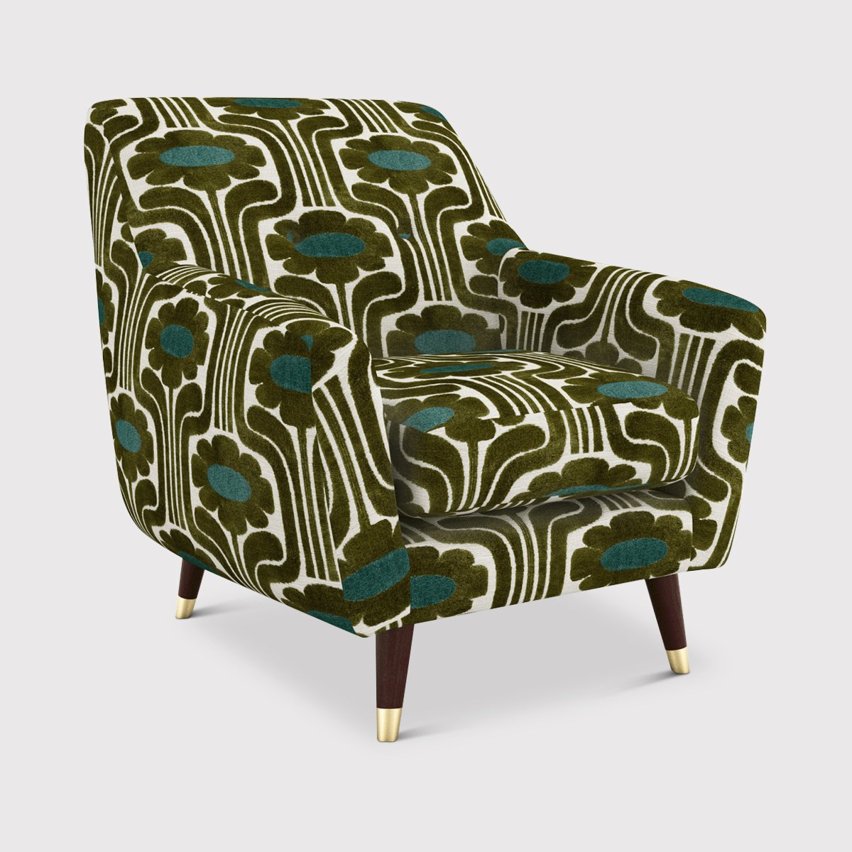 Orla Kiely Rose Armchair, Green Fabric | Barker & Stonehouse