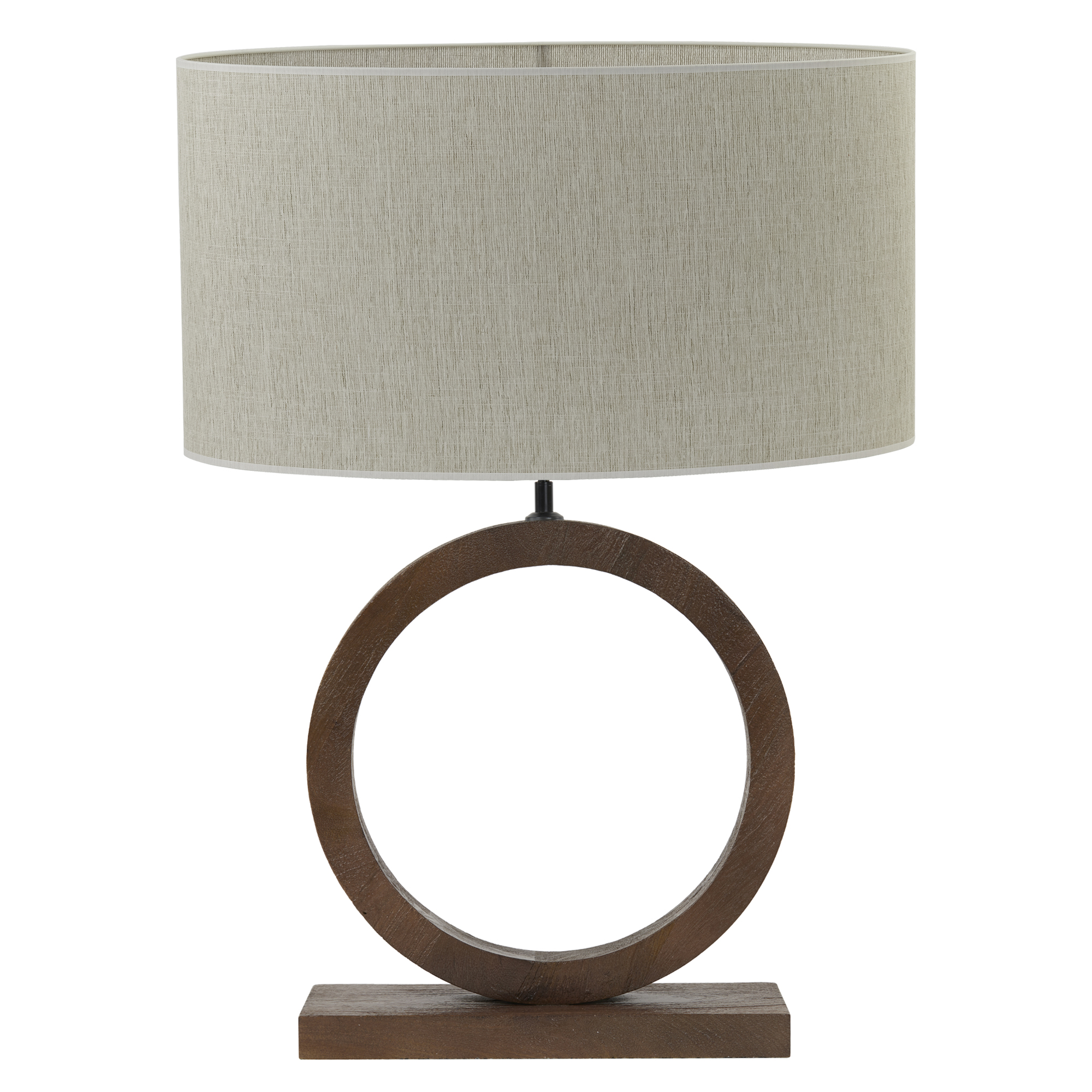 Round Wood Table Lamp, Brown | Barker & Stonehouse