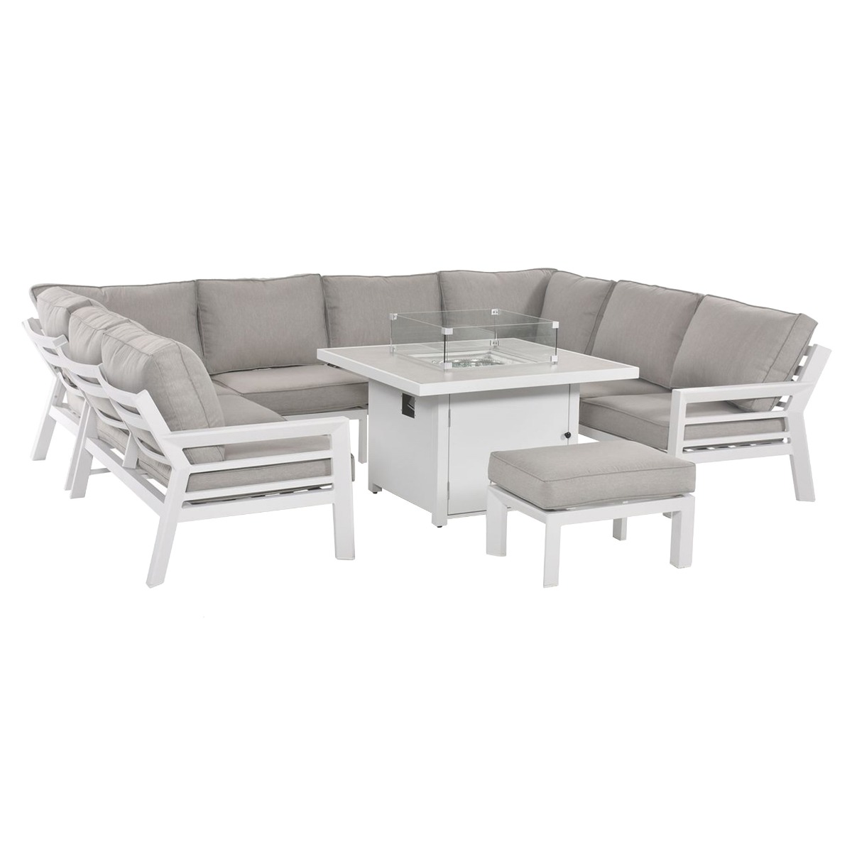 Soho UShaped Sofa Set with Fire Pit White Barker & Stonehouse