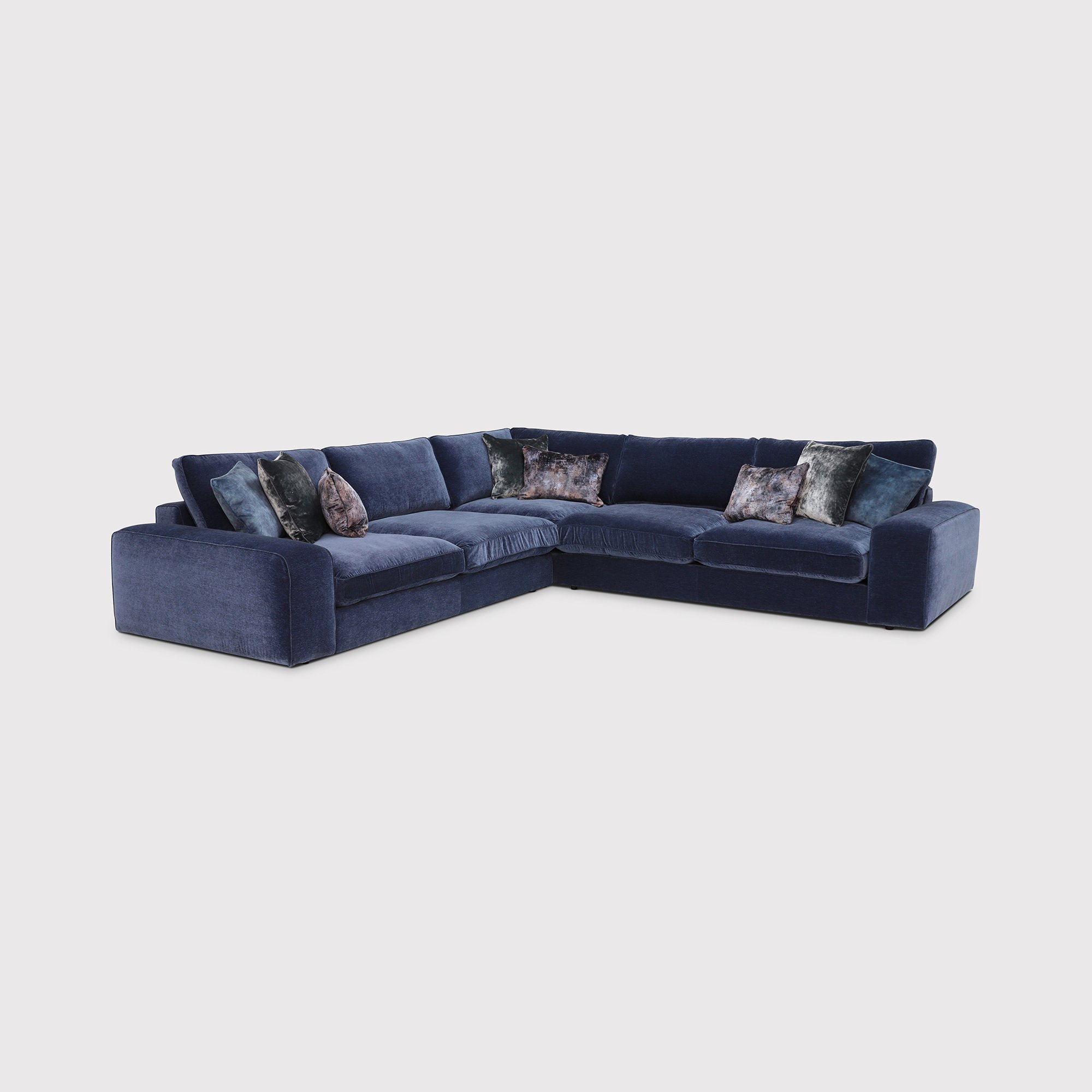 Sasha Large Corner Sofa, Blue Fabric | Barker & Stonehouse