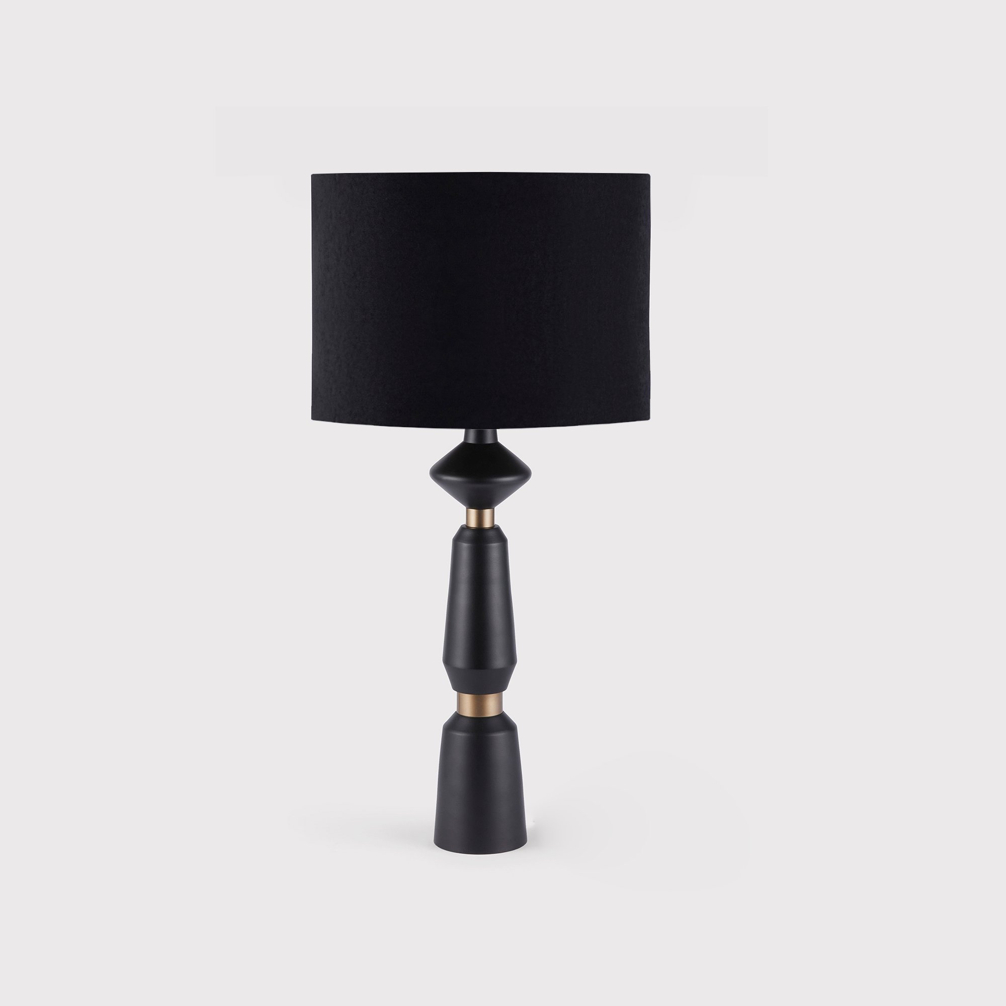 Shaped Black Table Lamp, Round Metal | Barker & Stonehouse