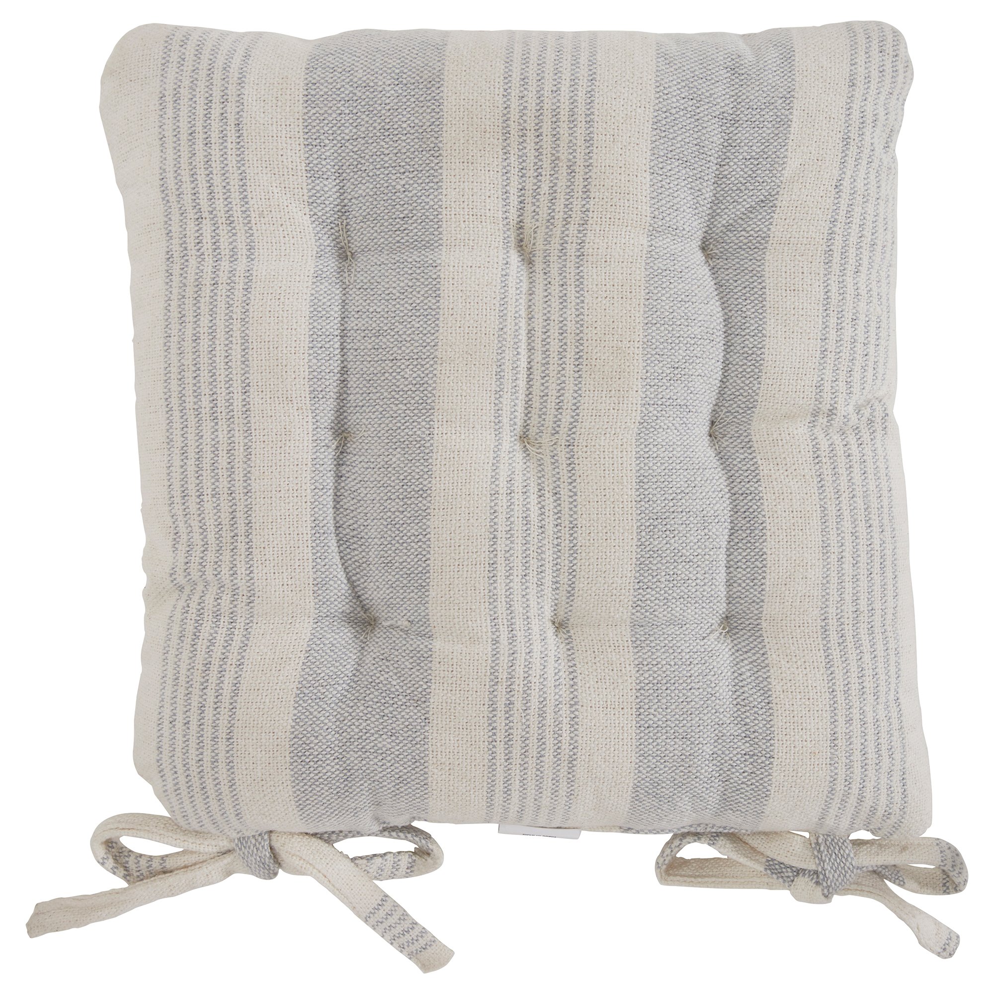 Striped Seatpad Grey 100% Cotton | Barker & Stonehouse