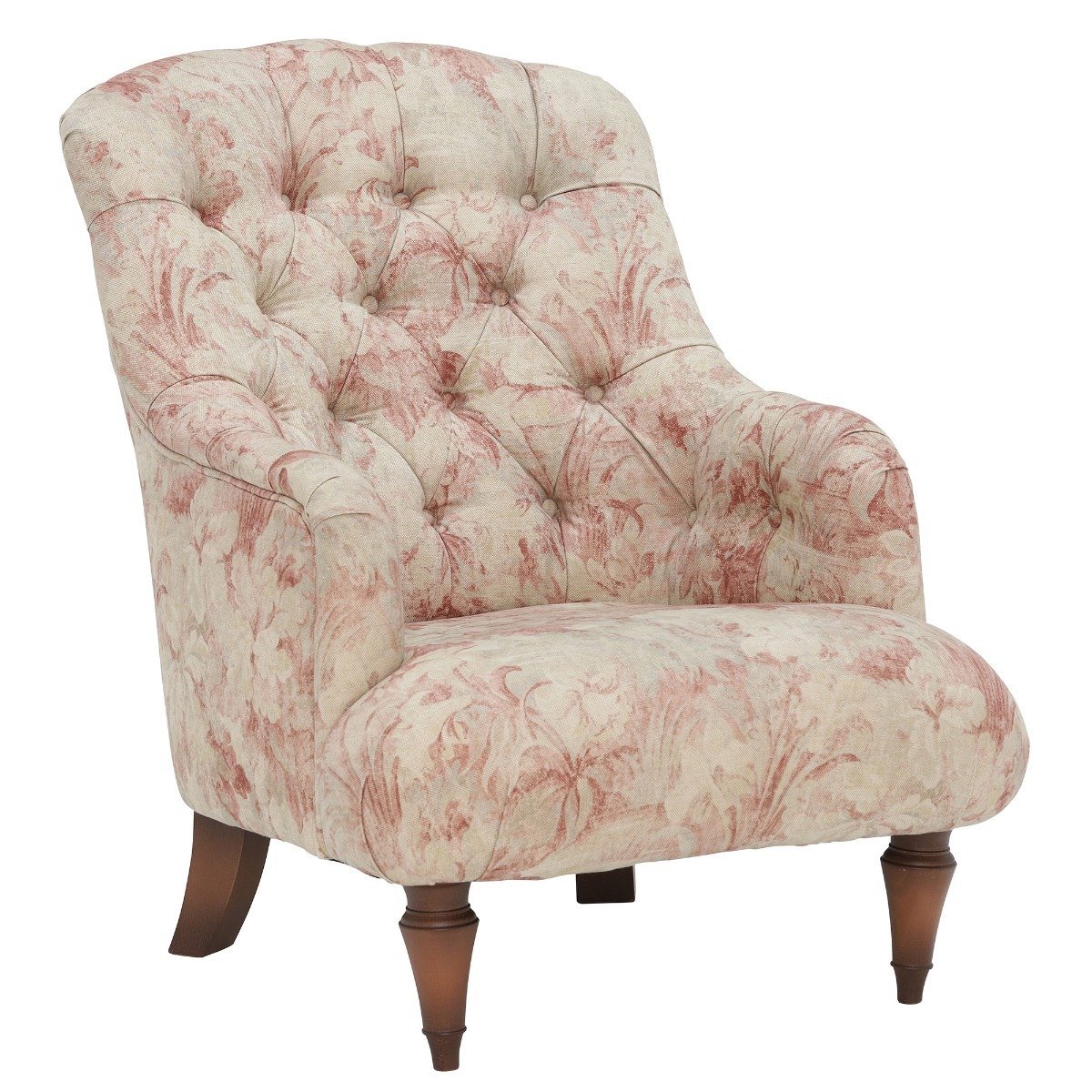 Stowe Button Accent Chair, Pink Fabric | Barker & Stonehouse