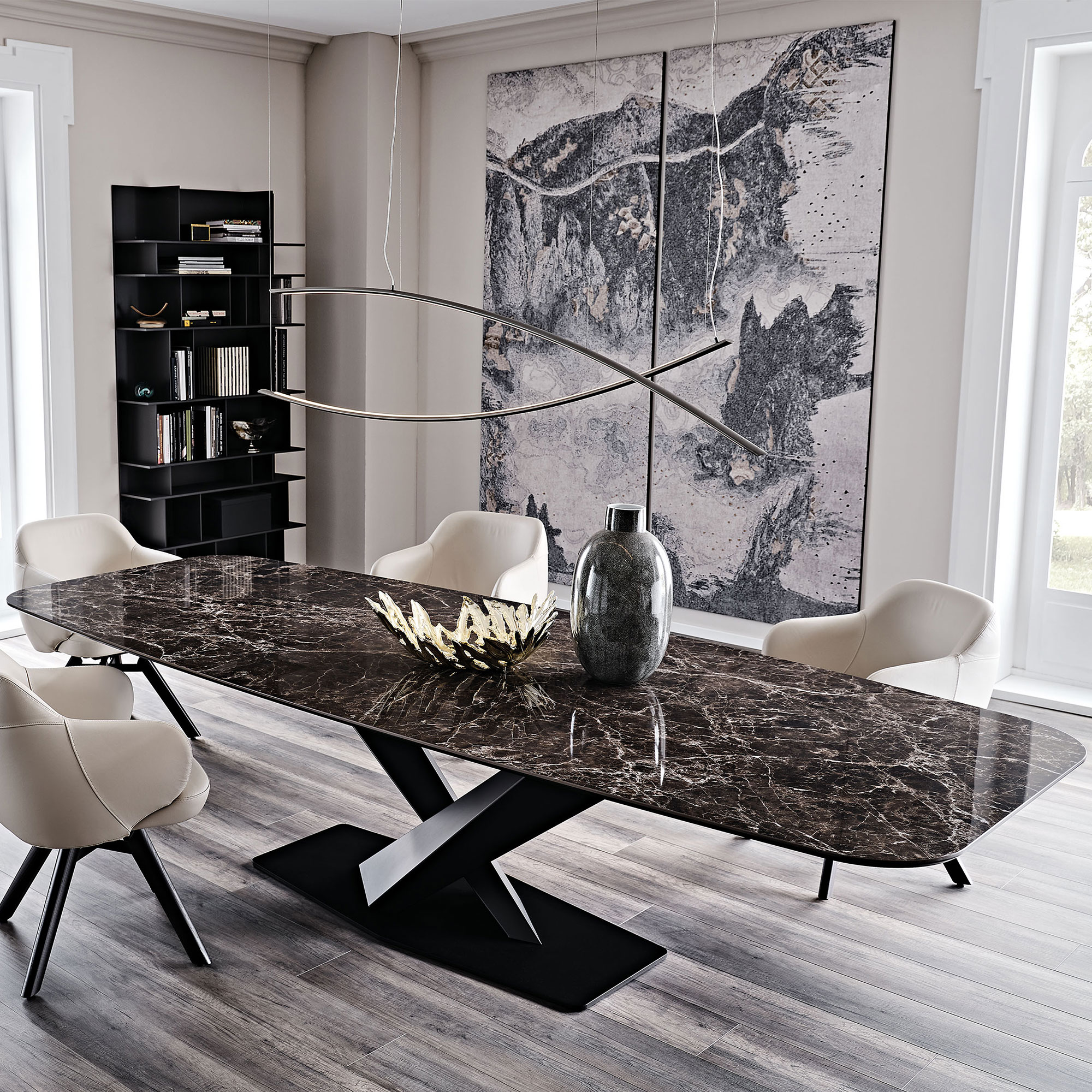 Cattelan Italia Stratos Keramik Table 200x106xH75cm, Black | Barker & Stonehouse