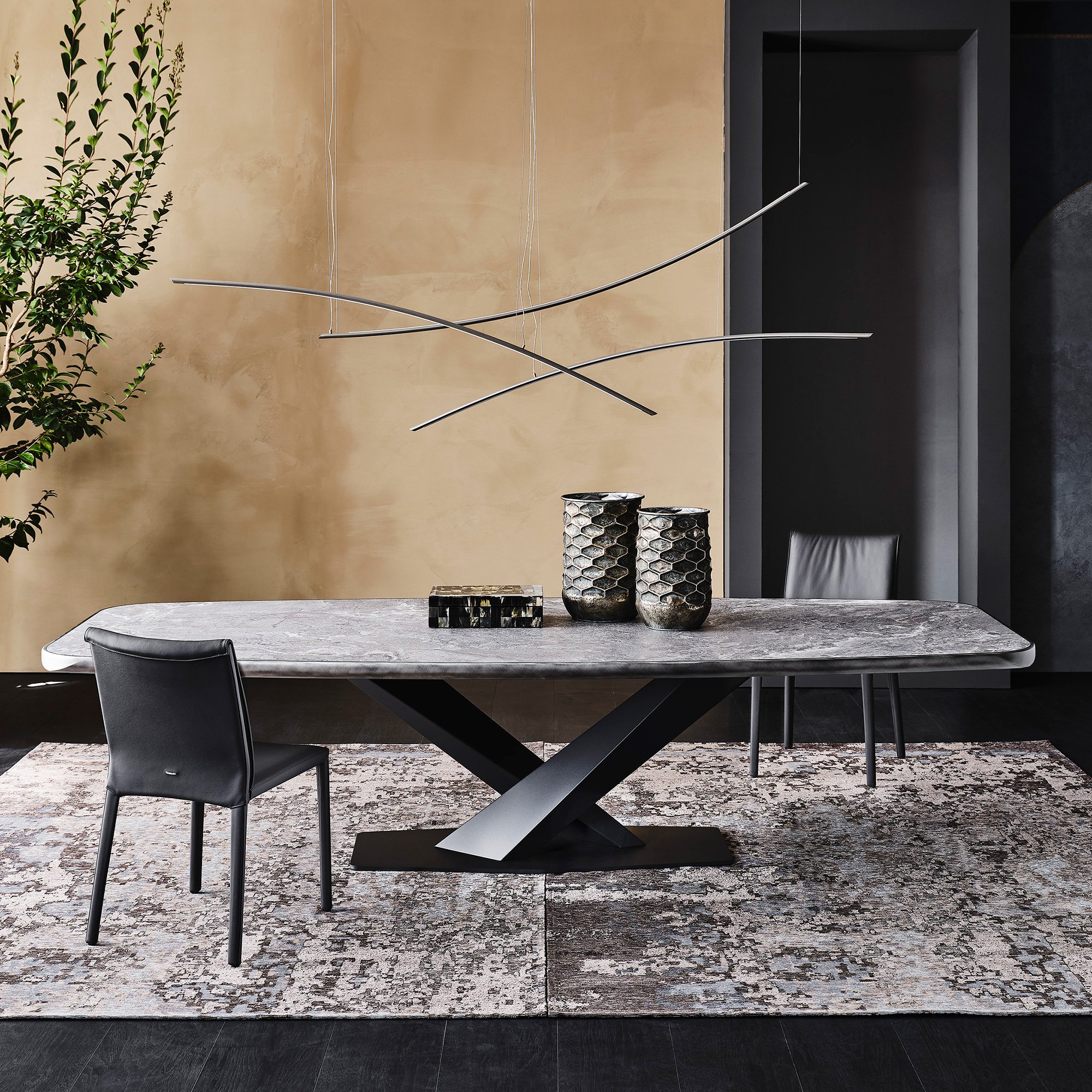 Cattelan Italia Stratos Keramik Table 200x120xH75cm, Grey | Barker & Stonehouse