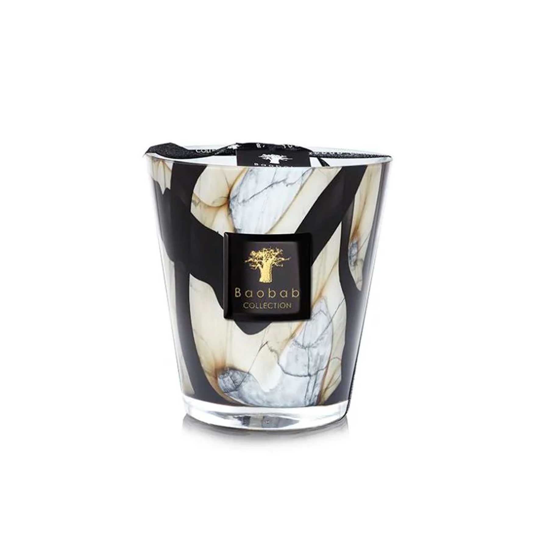Baobab Collection Stones Marble Scented Candle, Black Glass | Barker & Stonehouse