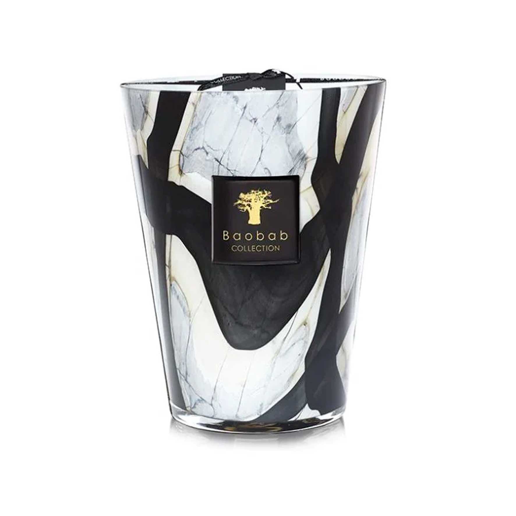 Baobab Collection Stones Marble Scented Candle, Black Glass | Barker & Stonehouse