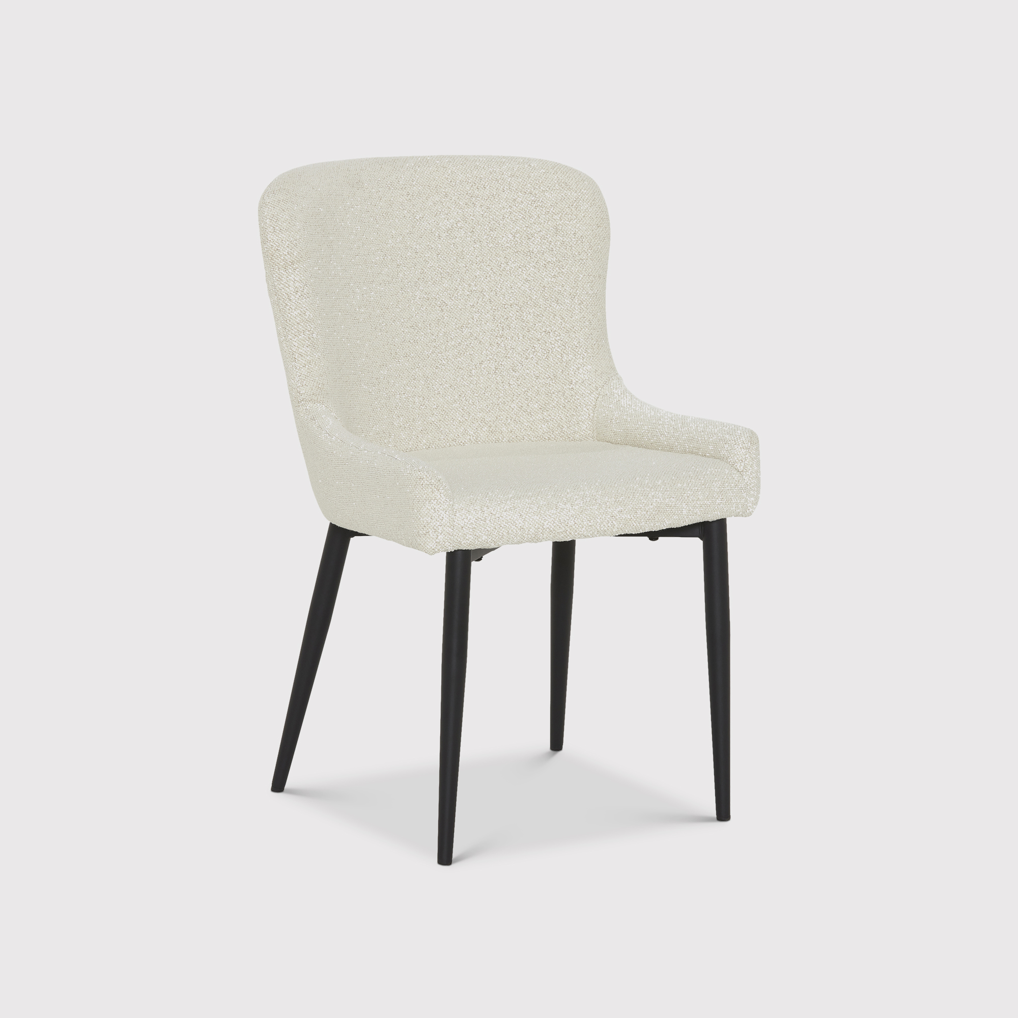 Opal Neutral Boucle Dining Armchair, - Barker & Stonehouse