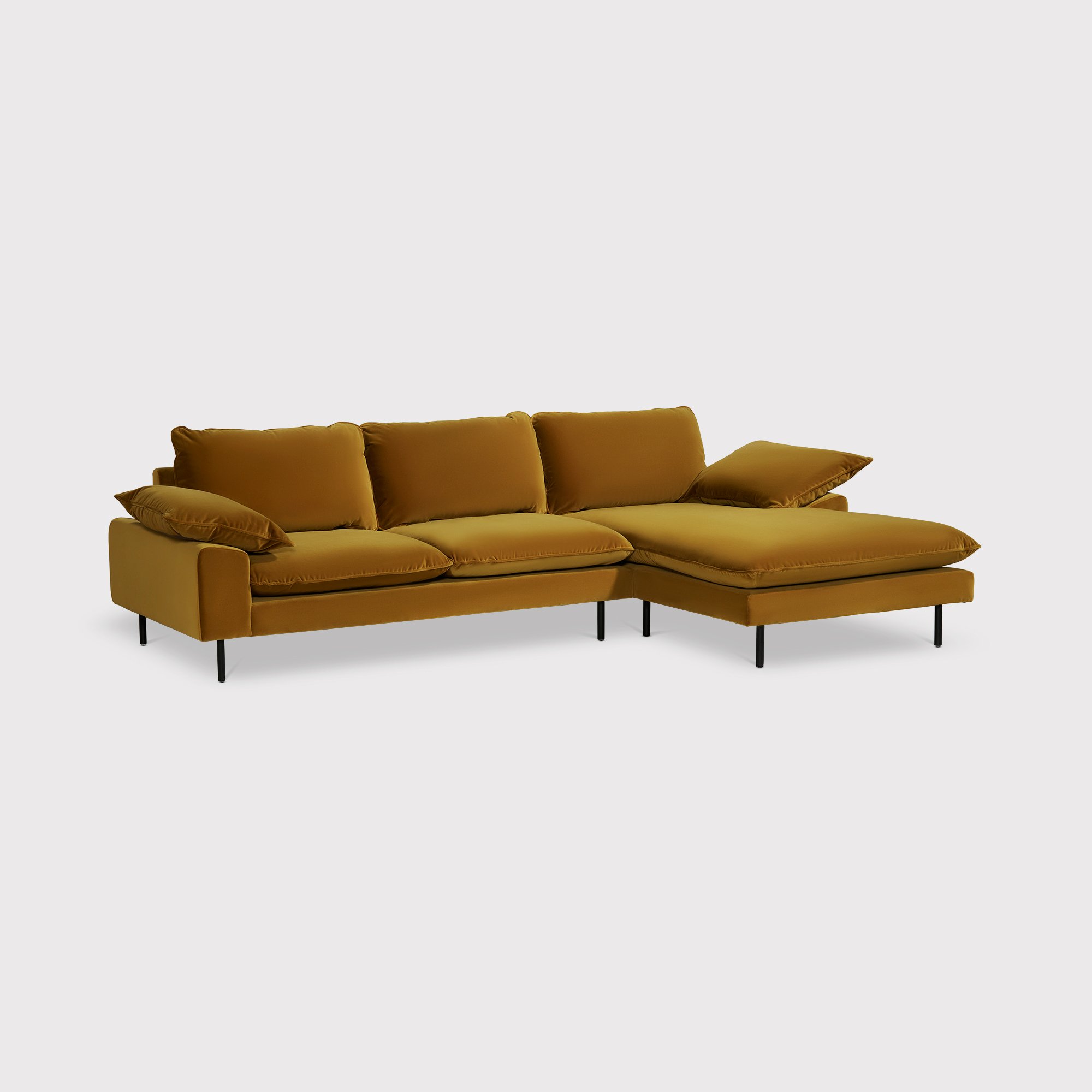Titan RHF Chaise Corner Sofa, Gold | Barker & Stonehouse