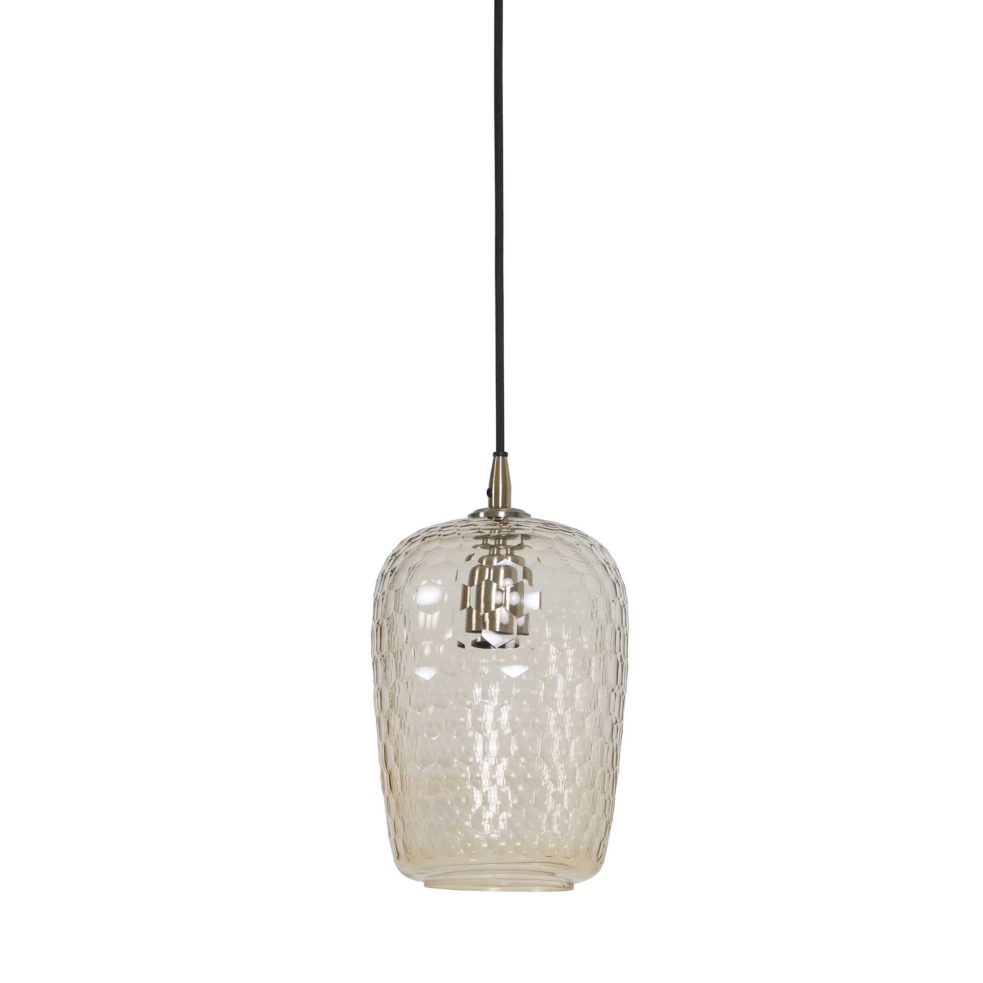 Tall Antique Glass Pendant Light, Orange | Barker & Stonehouse