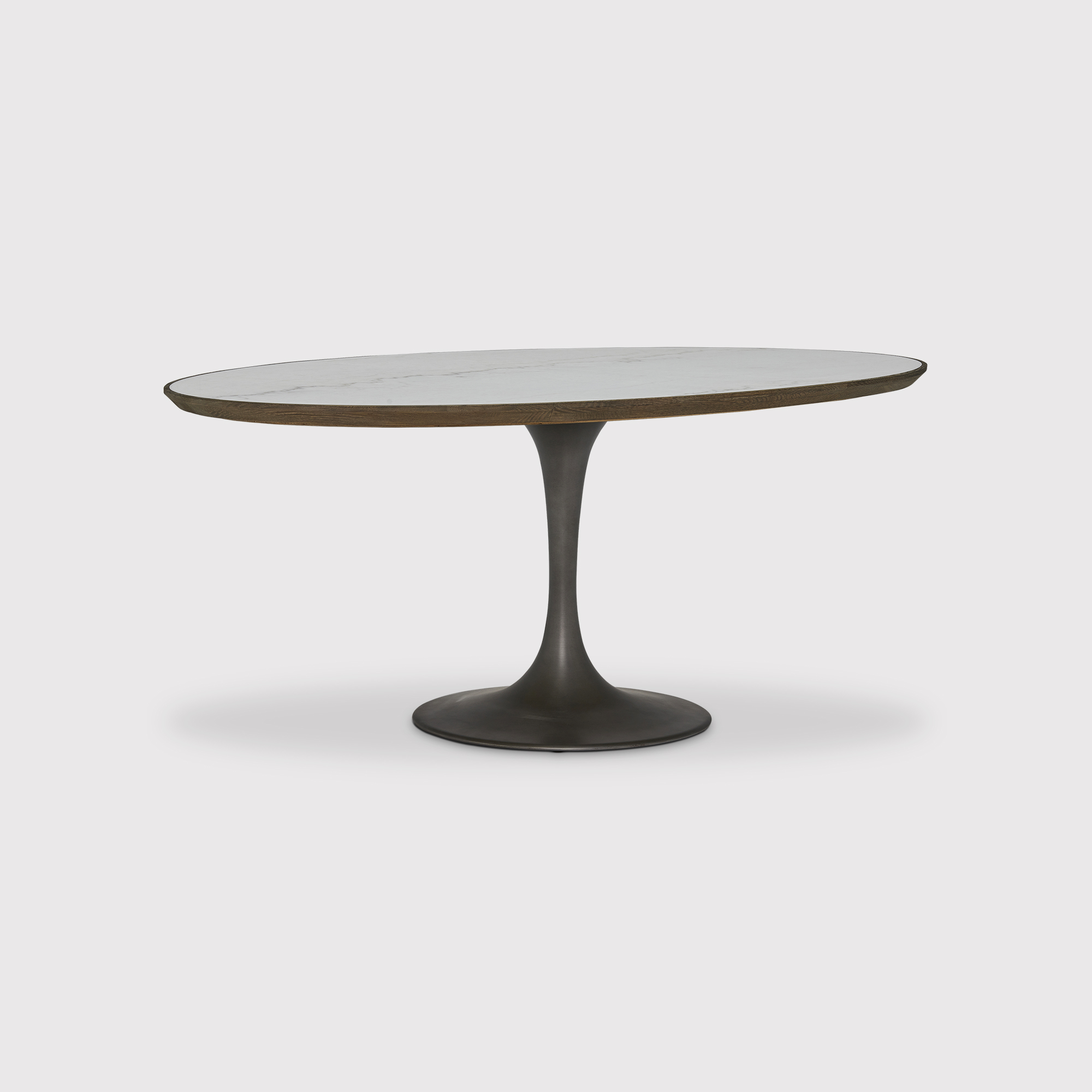 Talula 180x110cm Dining Table, White Marble and Light Brown Barker & Stonehouse