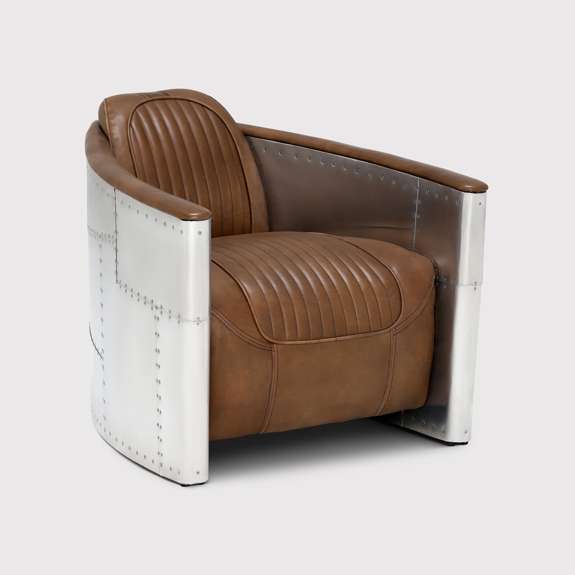 Timothy Oulton Aviator Tomcat Armchair, Brown Leather | Barker & Stonehouse