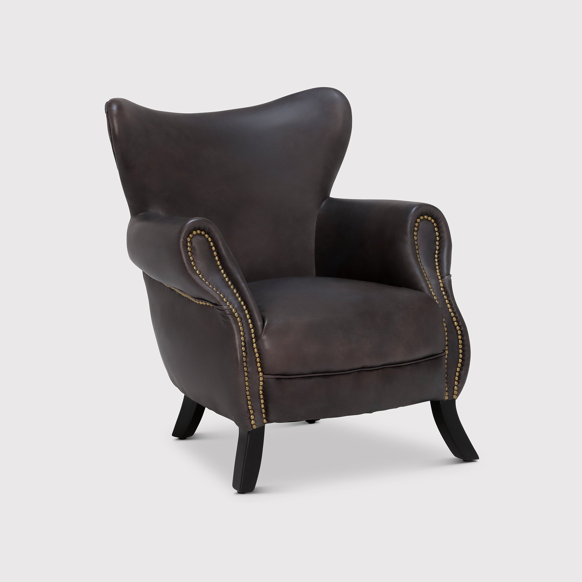 Timothy Oulton Scholar Armchair, Black Leather | Barker & Stonehouse