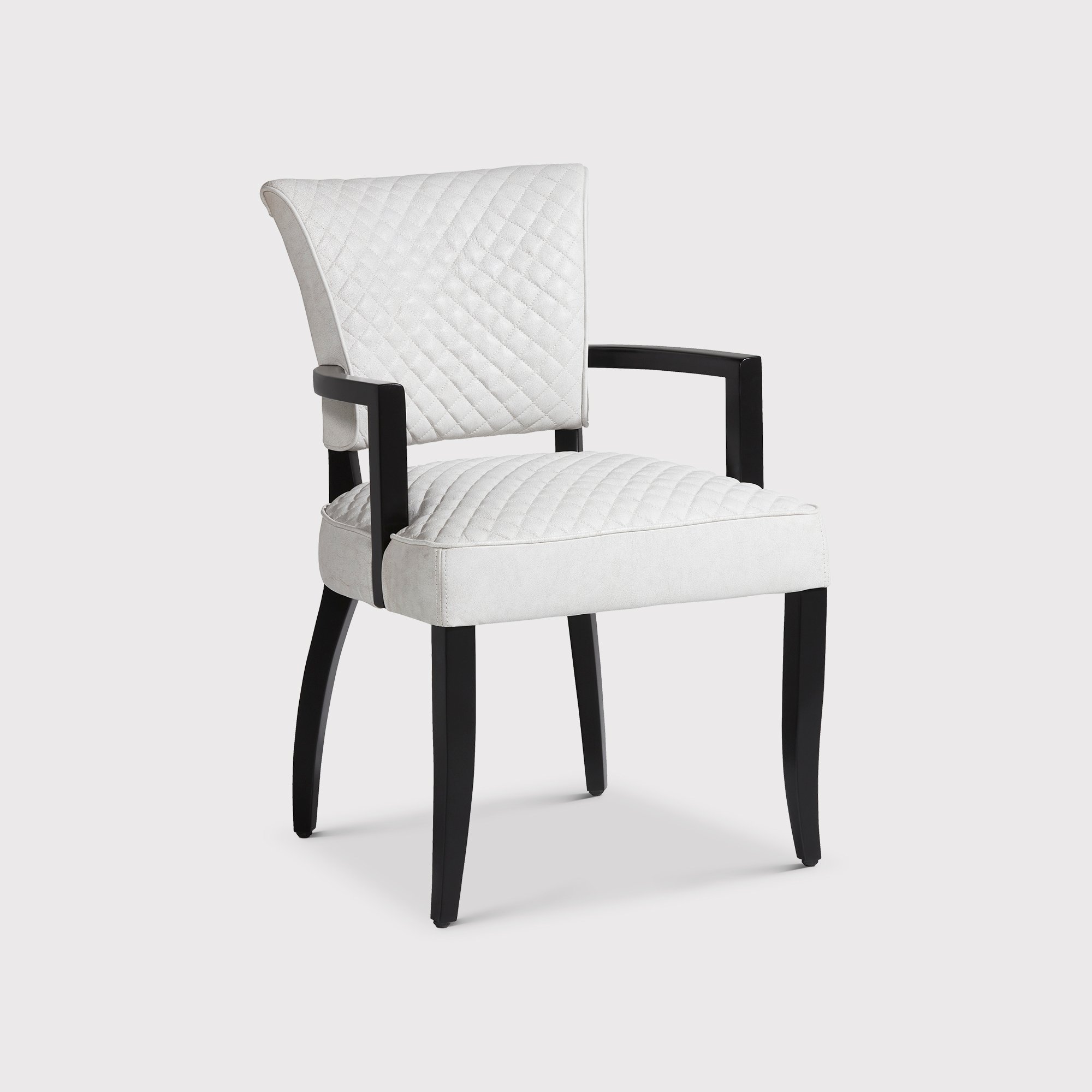 Timothy Oulton Mimi Quilted Dining Armchair, White Leather | Barker & Stonehouse