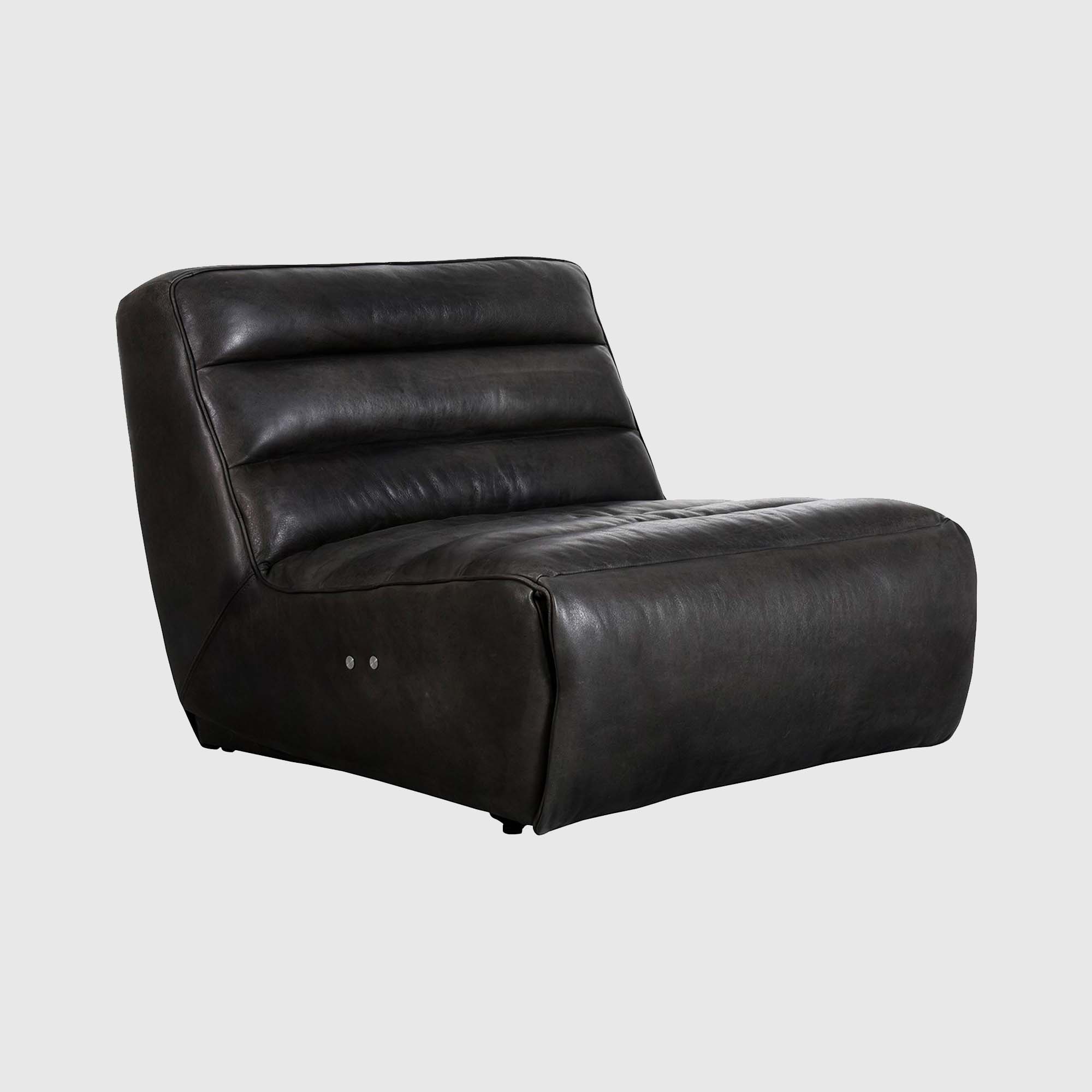 Timothy Oulton Slouchy Grey Leather Electric Recliner Chair Buff Burnished Graphite Barker Stonehouse