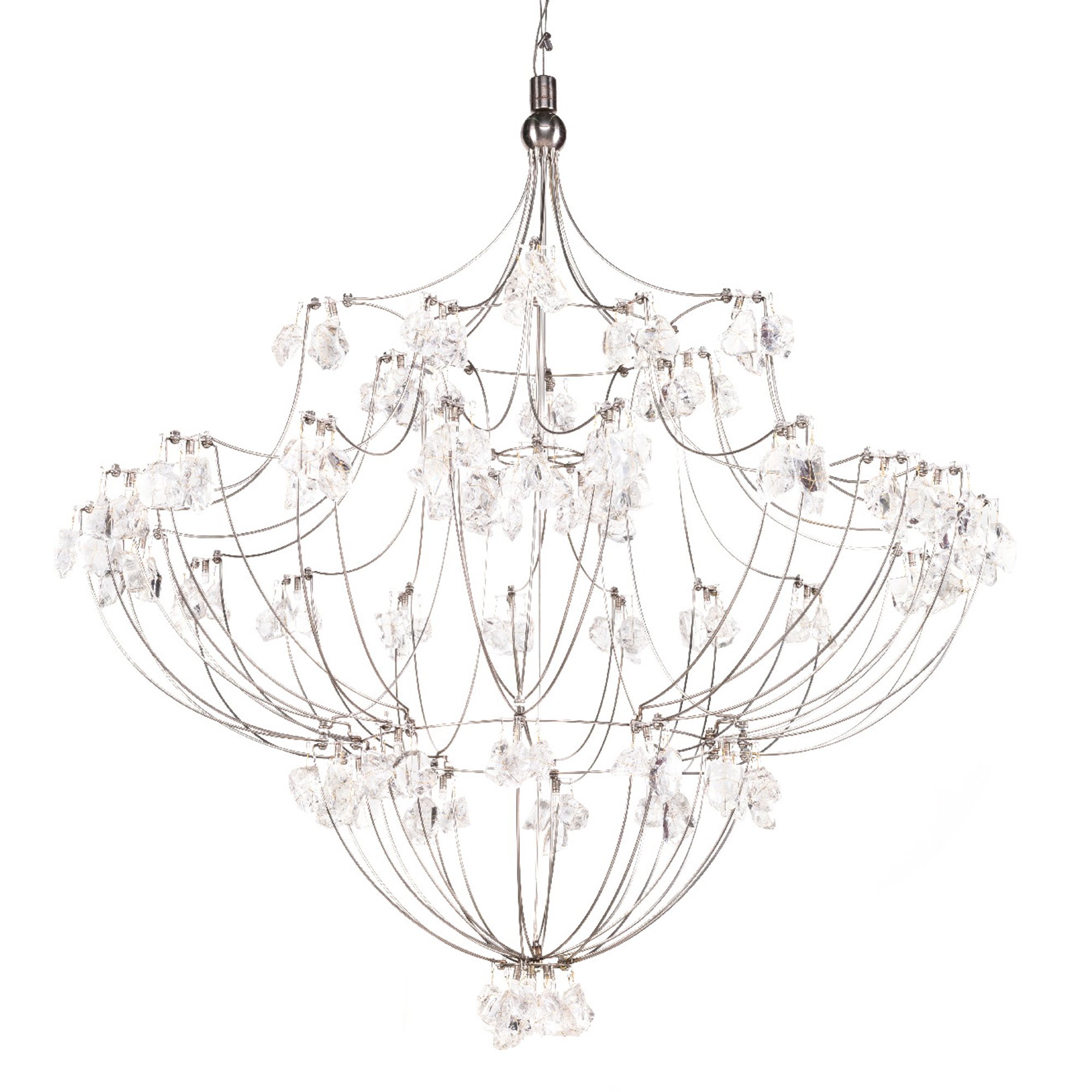 Timothy Oulton Classic Volt Chandelier 117cm, Silver | Barker & Stonehouse