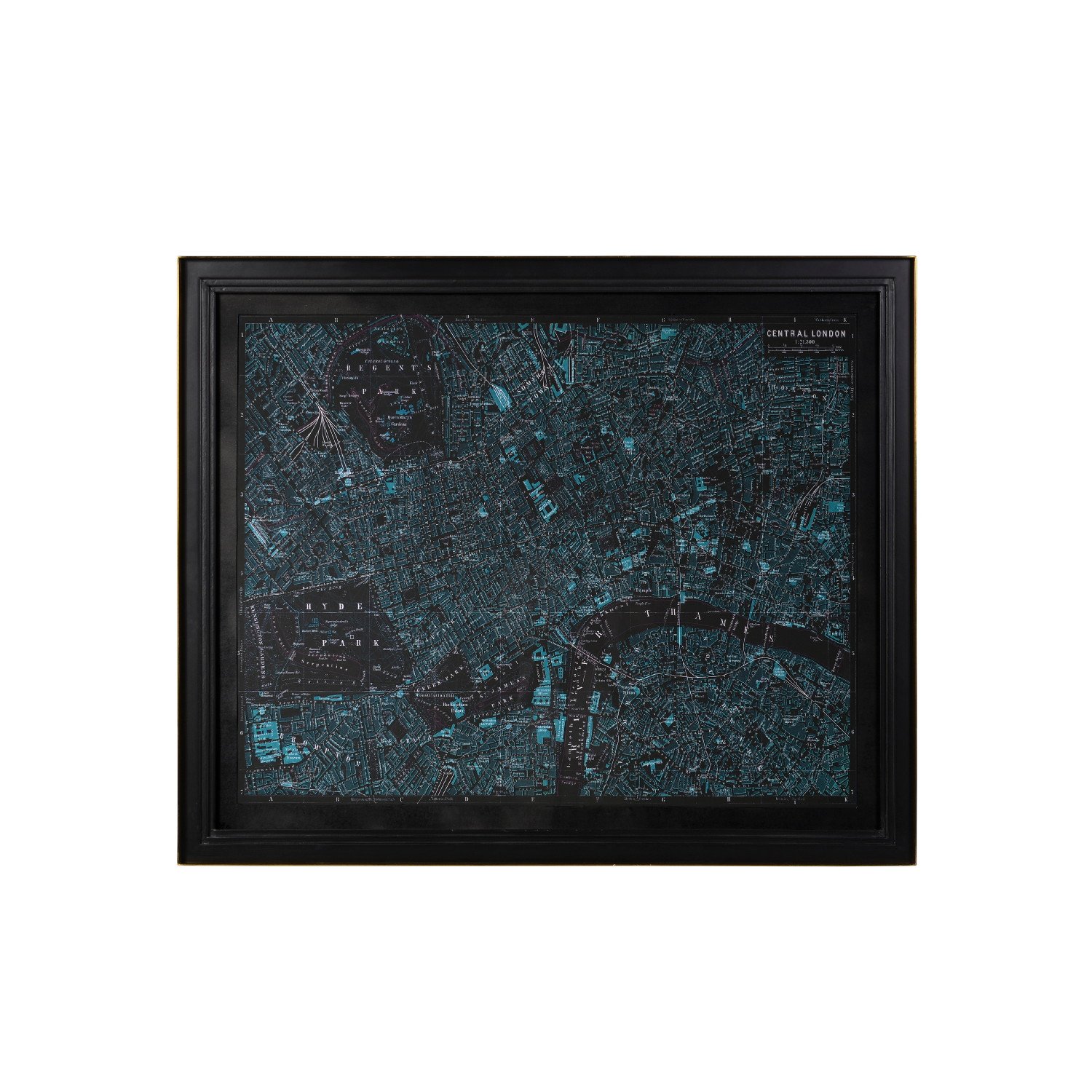 Timothy Oulton Savoy Maps London Art 109x90cm Print, Square, Blue | Barker & Stonehouse