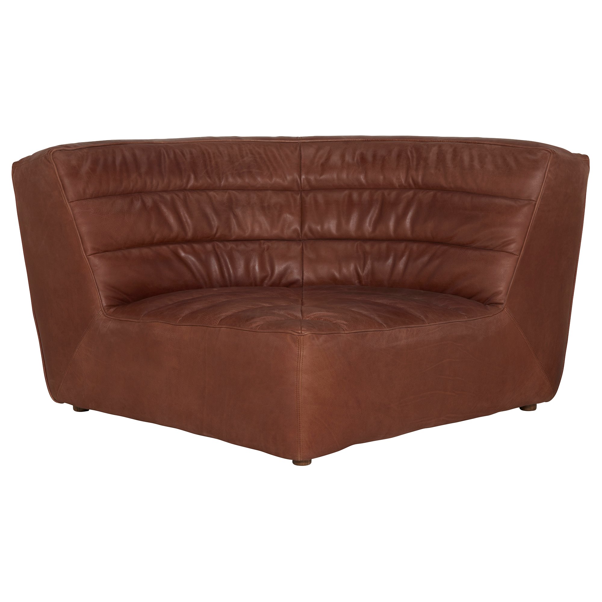 Timothy Oulton Shabby Sectional Corner Modular Sofa, Brown Leather | Barker & Stonehouse