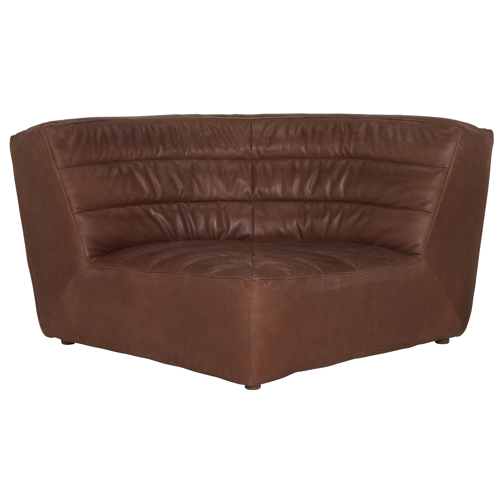 Timothy Oulton Shabby Sectional Corner Modular Sofa, Brown Leather | Barker & Stonehouse