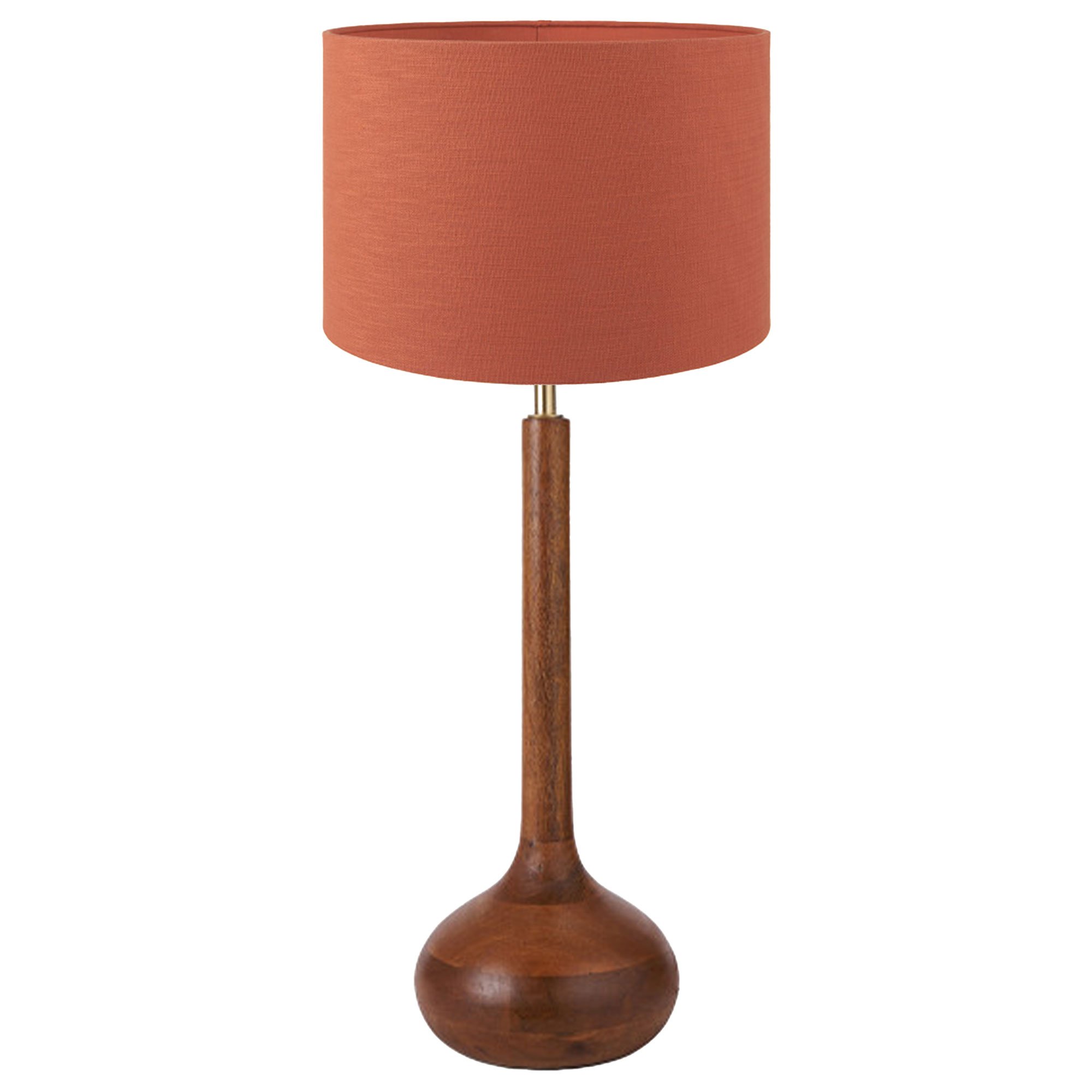 Tall Wooden Table Lamp, Brown | Barker & Stonehouse