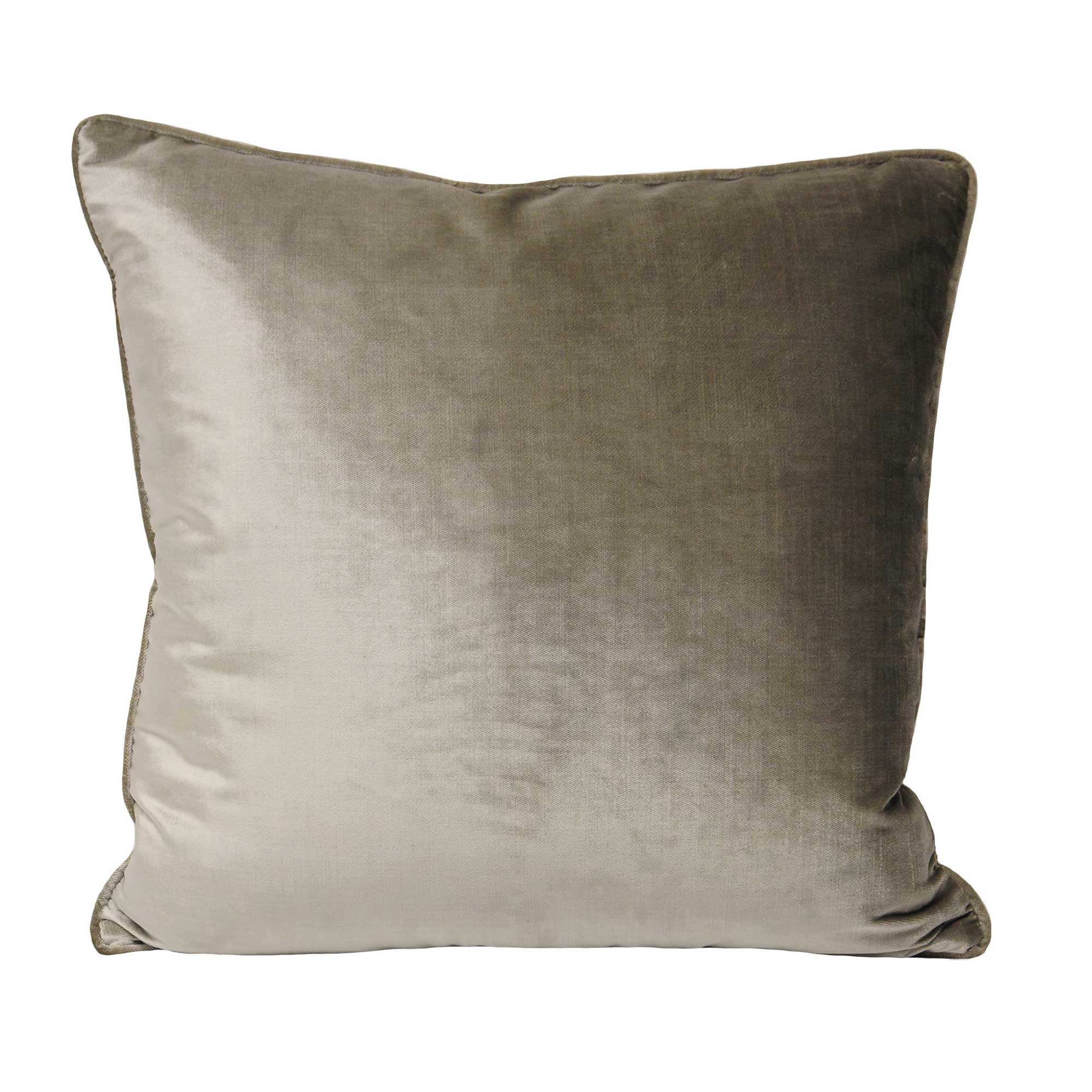 Taupe Luxe Velvet Cushion, Square Polyester | Barker & Stonehouse