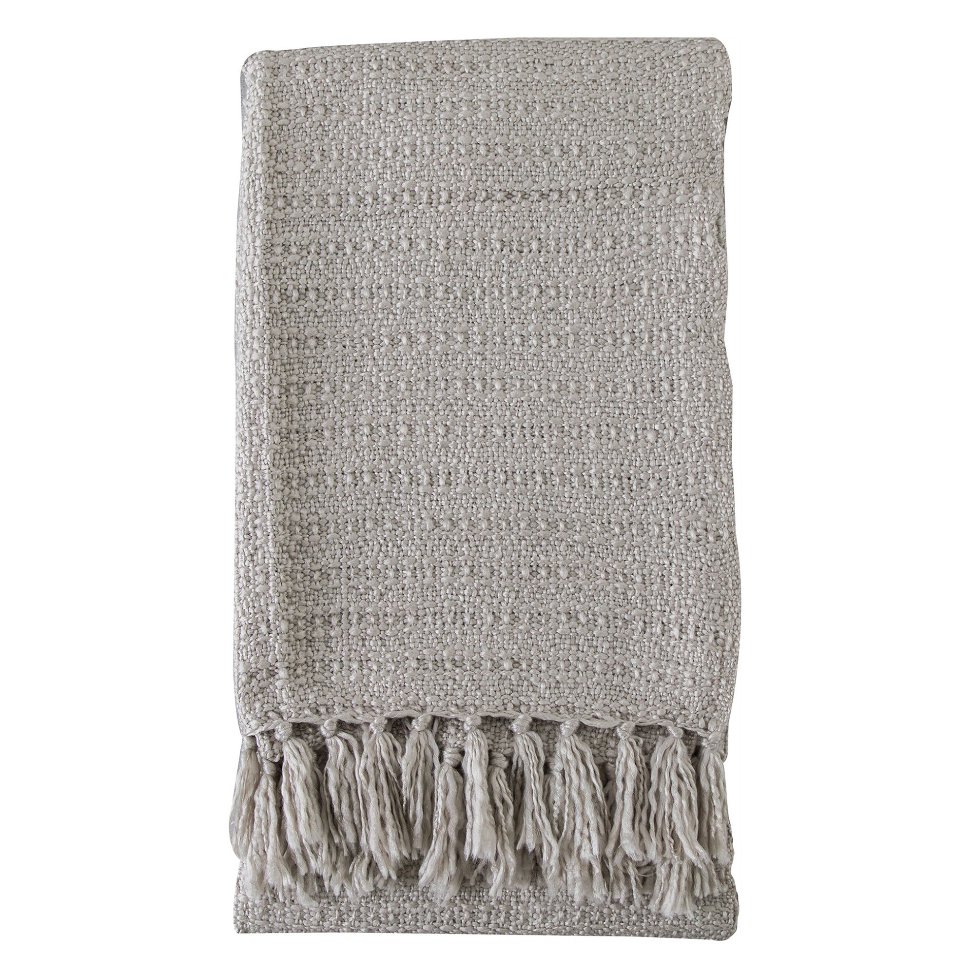 Taupe Textured Throw Blanket | Barker & Stonehouse