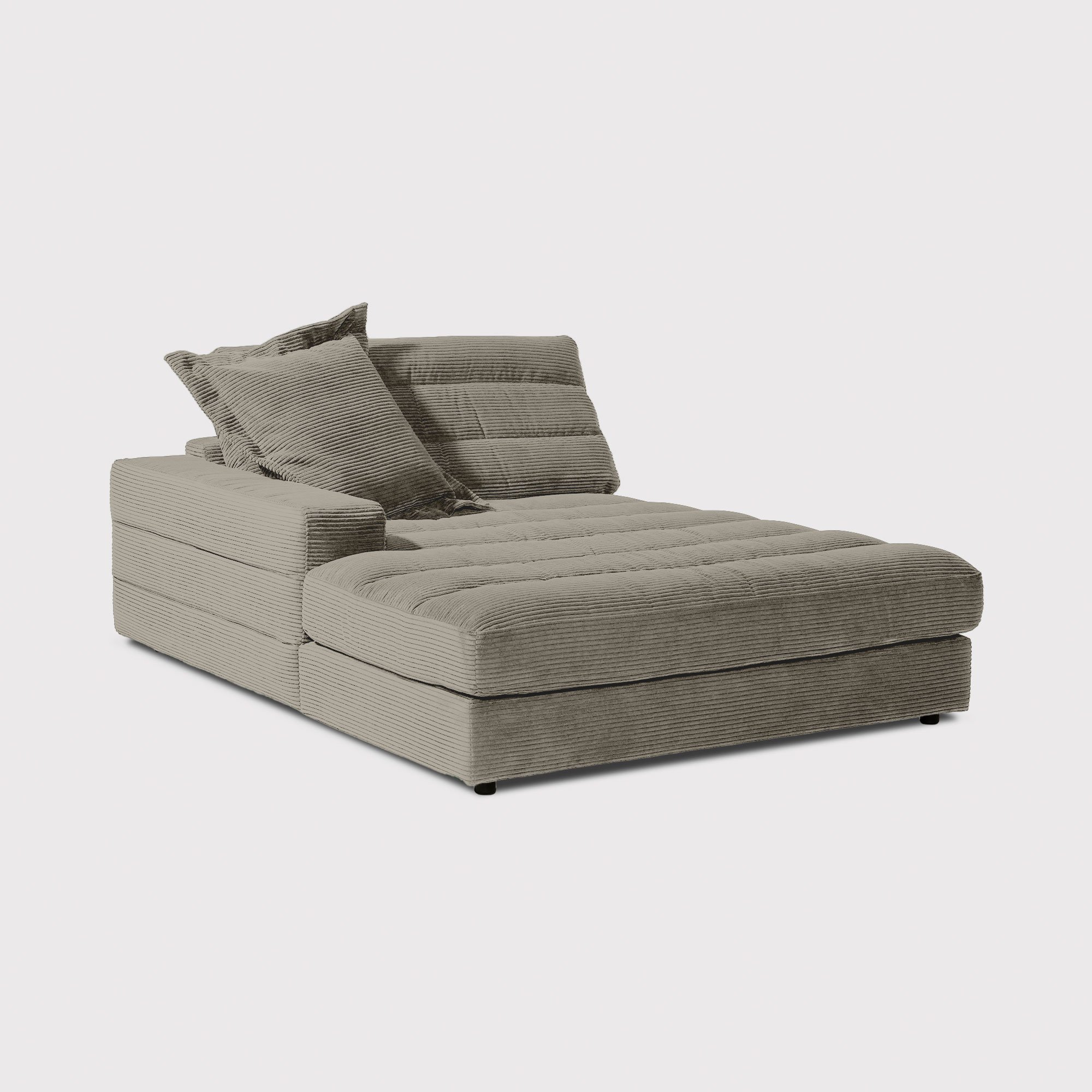 Twain Large Long Armchair Armrest Left, Grey Fabric | Barker & Stonehouse