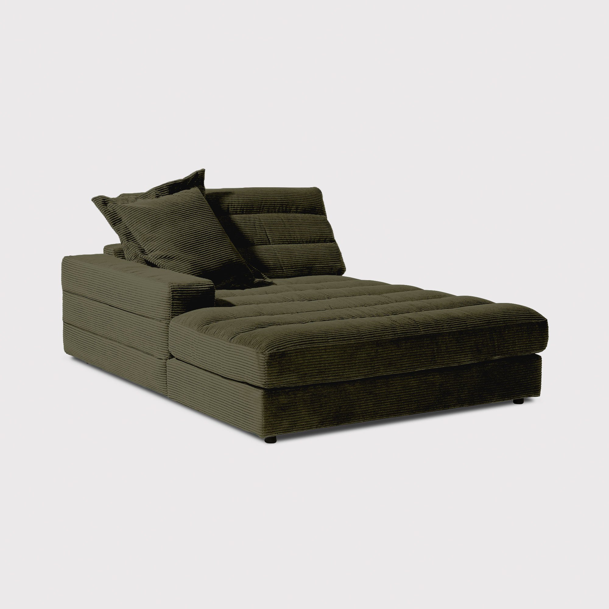 Twain Large Long Armchair Armrest Left, Green Fabric | Barker & Stonehouse