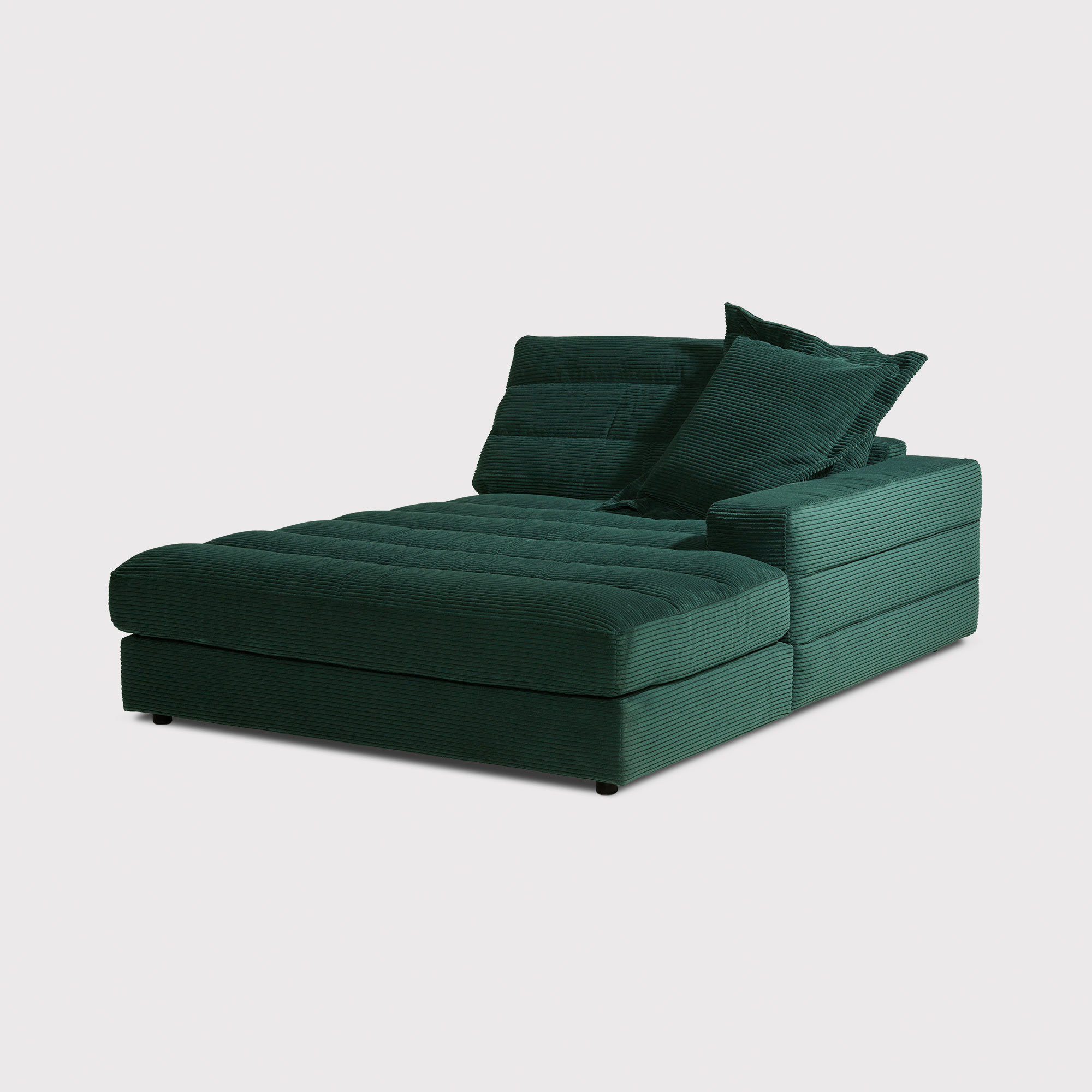 Twain Large Long Armchair Armrest Right, Green Fabric | Barker & Stonehouse