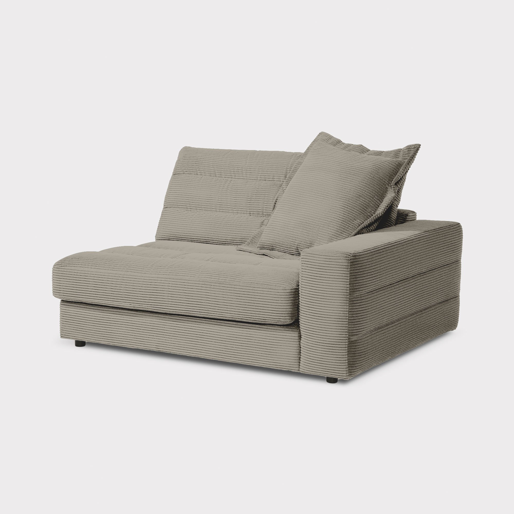 Twain 1.5 Seater Armrest Right, Grey Fabric | Barker & Stonehouse