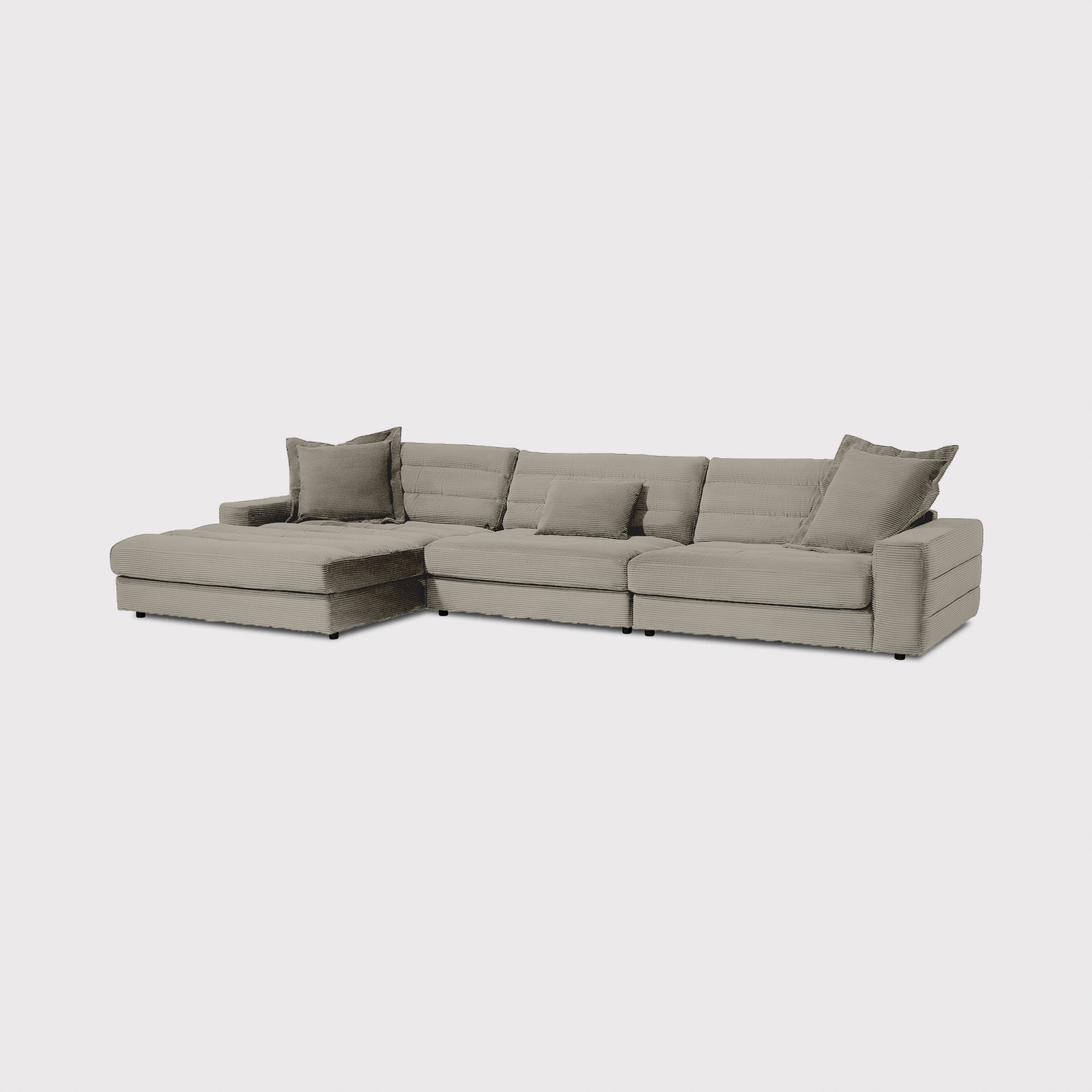 Twain Large Chaise Sofa Left, Grey Fabric | Barker & Stonehouse