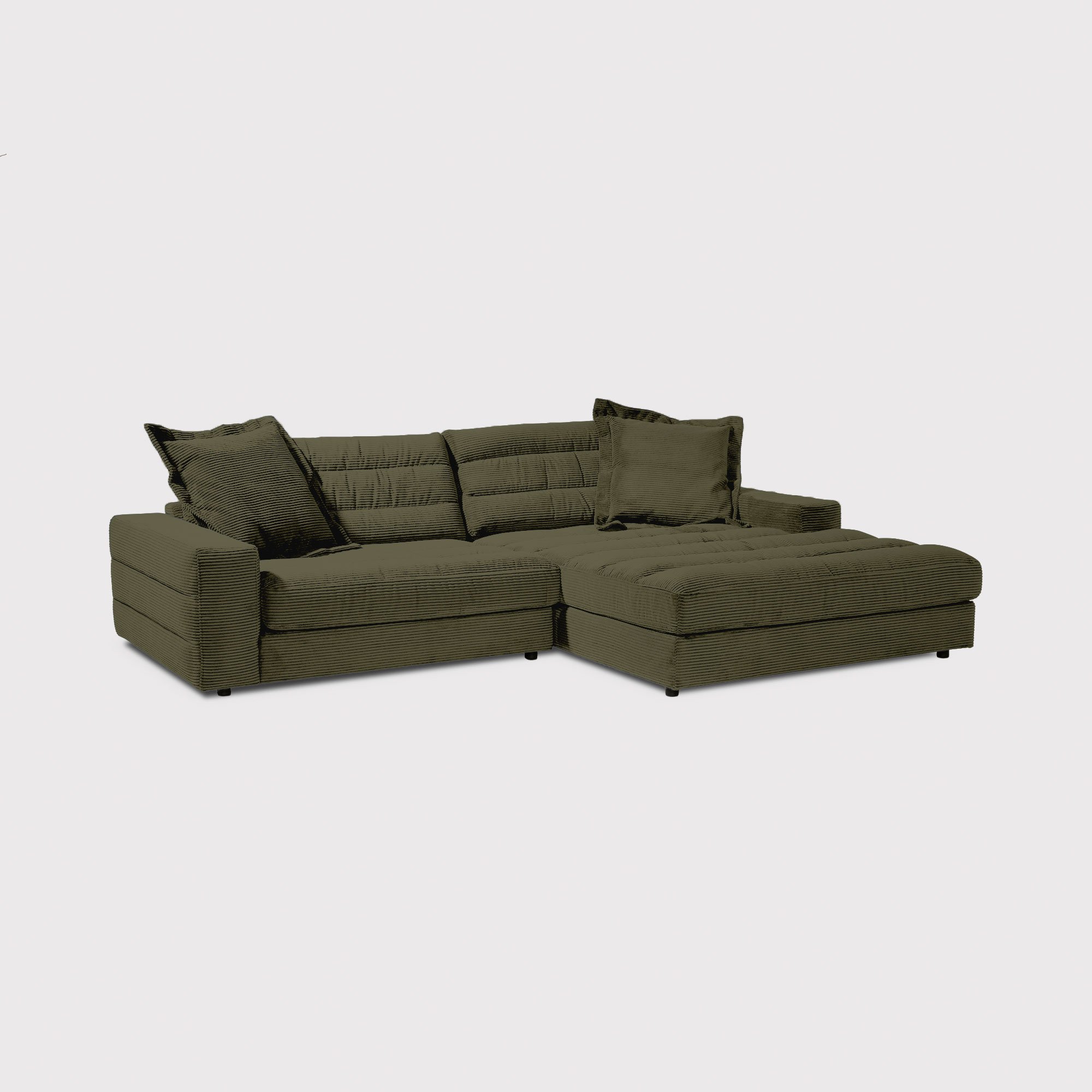 Twain Chaise Sofa Right, Green Fabric | Barker & Stonehouse