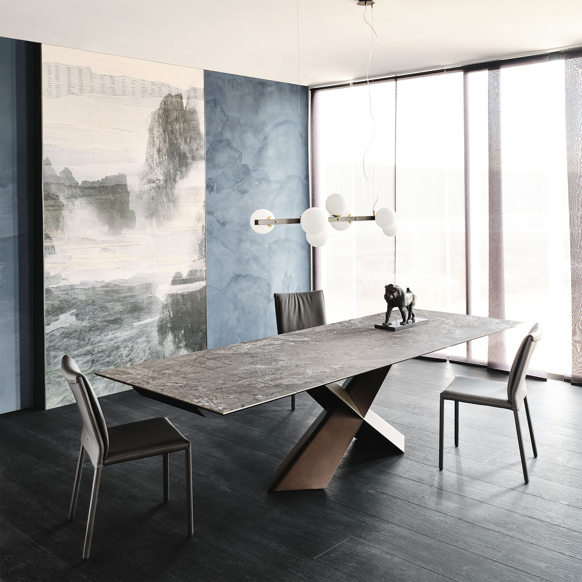 Cattelan Italia Tyron Keramik Drive Extending Table 160-236cm, Bronze | Barker & Stonehouse