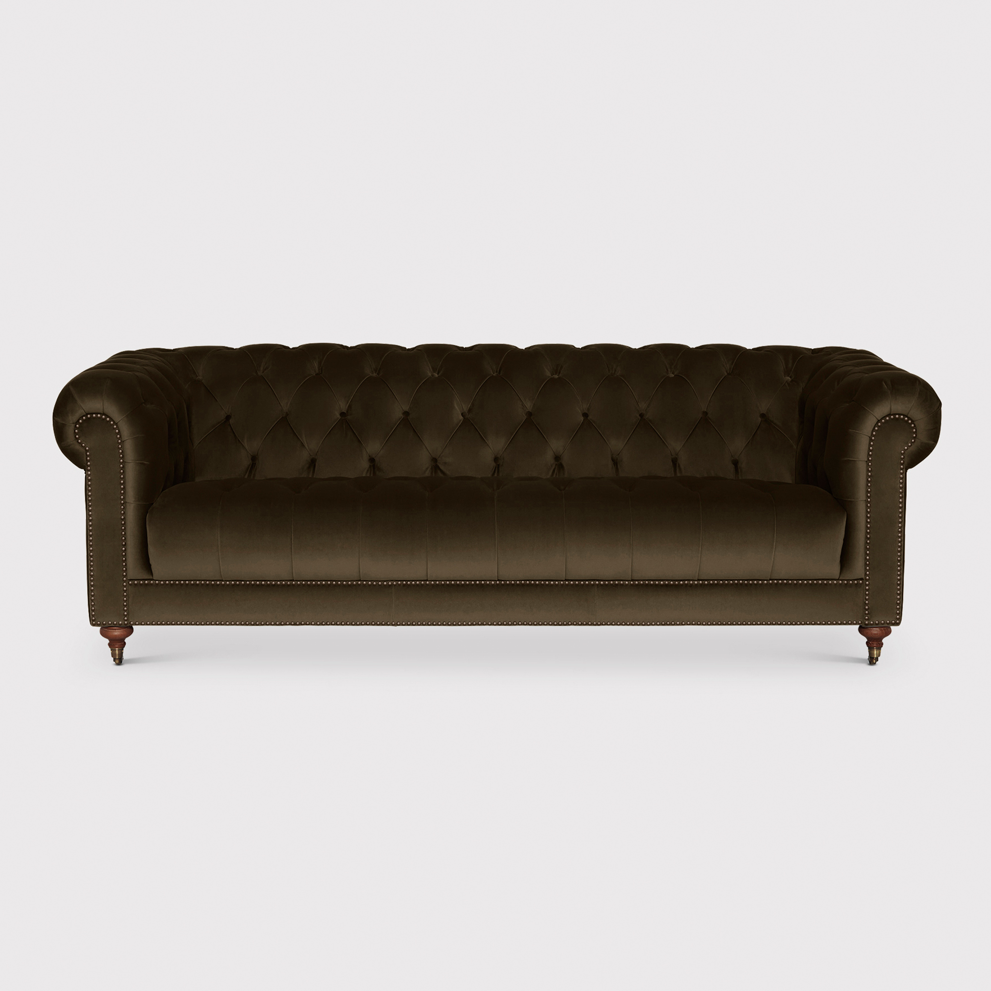 Ullswater Green Velvet Chesterfield 4 Seater Sofa Barker