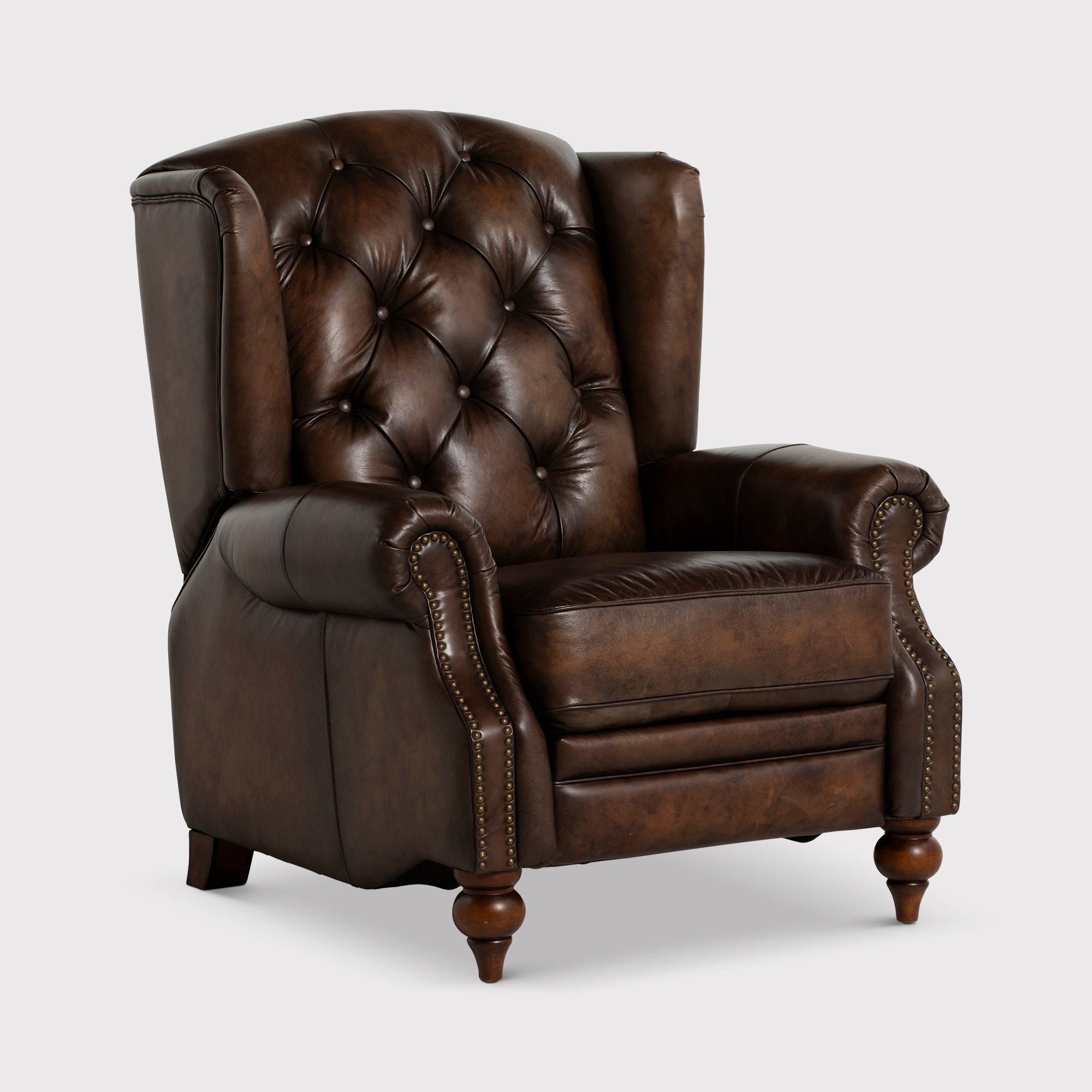 Ullswater Power Recliner Wing Recliner Chair, Brown Fabric | Barker & Stonehouse
