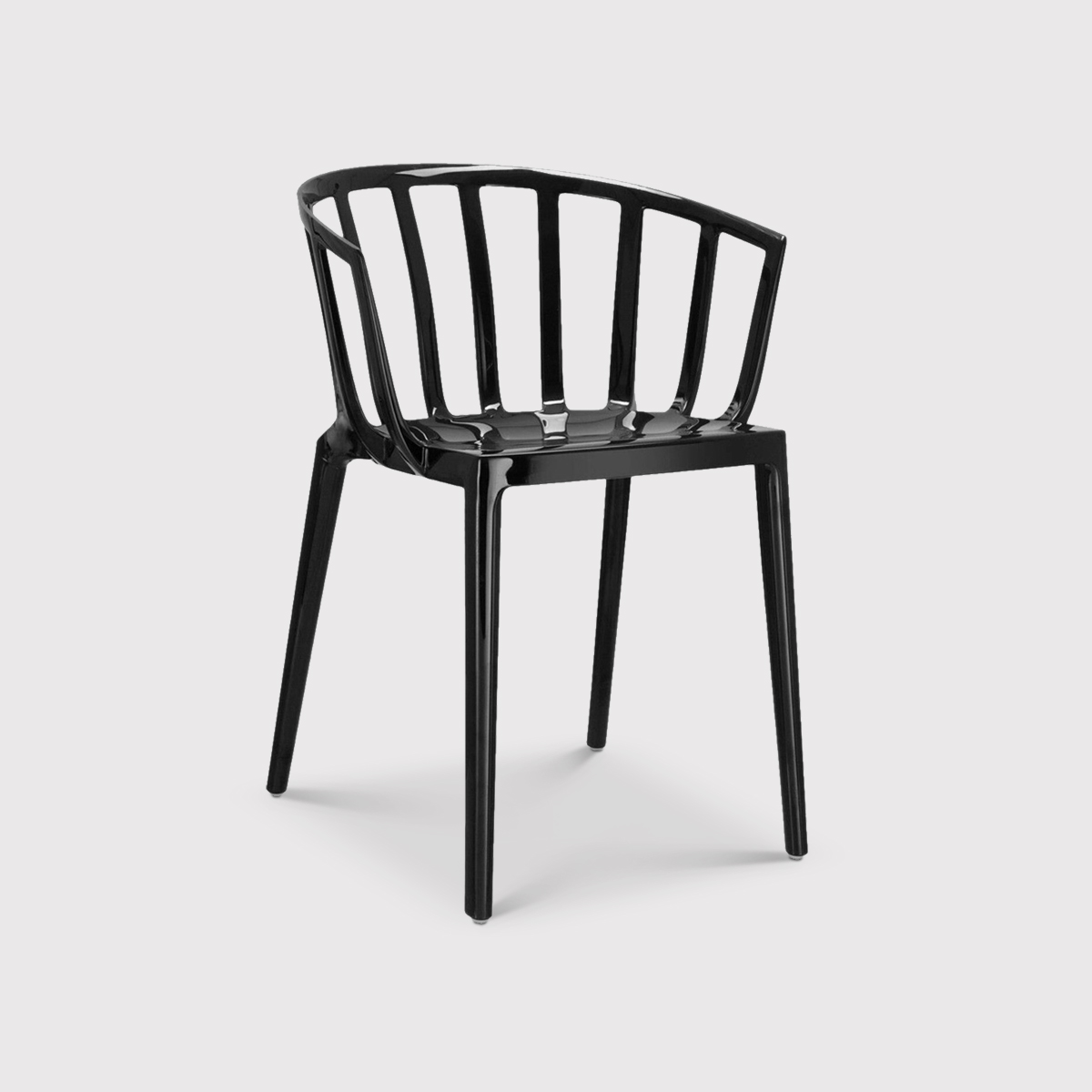 Kartell Venice Black Curved Spingle Dining Tub Chair Black Barker Stonehouse