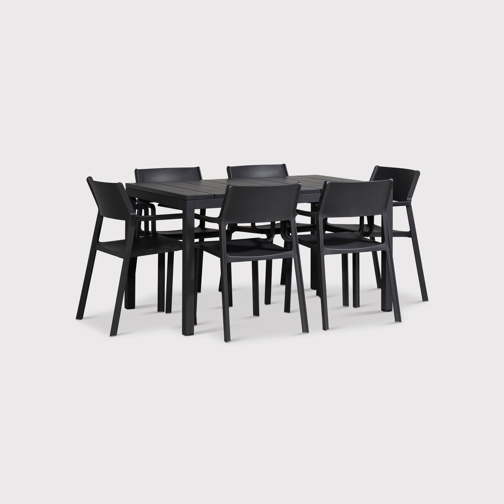Varuna Table with 6 Calisto Chairs, Grey | Barker & Stonehouse
