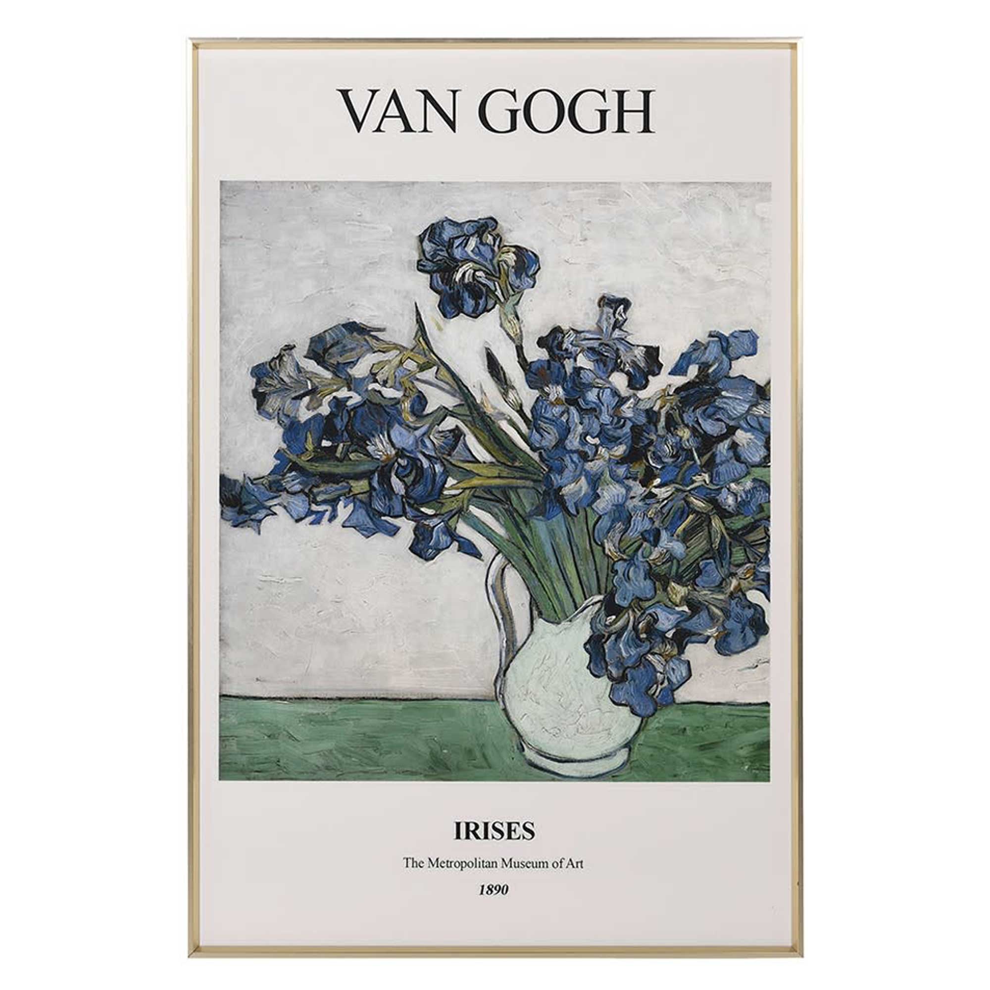 Van Gogh Irises Framed Print, Square, Blue | Barker & Stonehouse