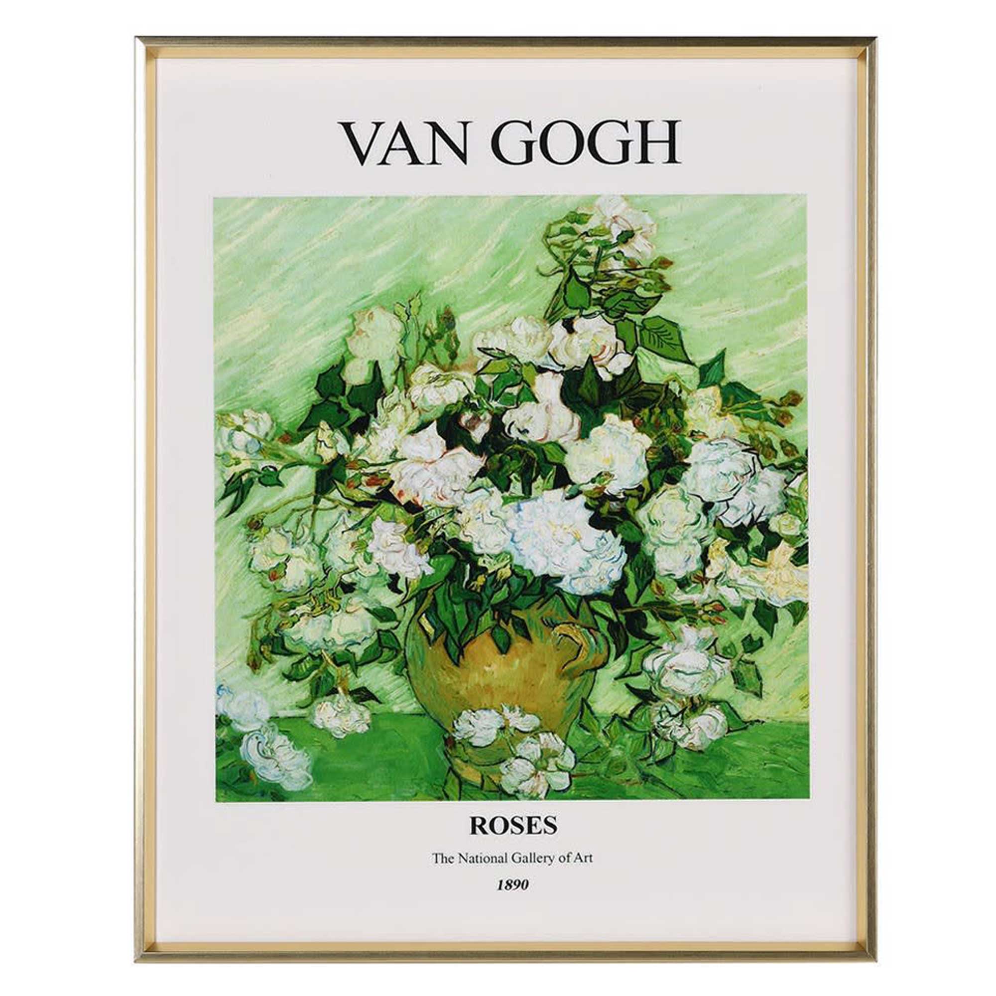 Van Gogh Roses Framed Print, Square, Green | Barker & Stonehouse
